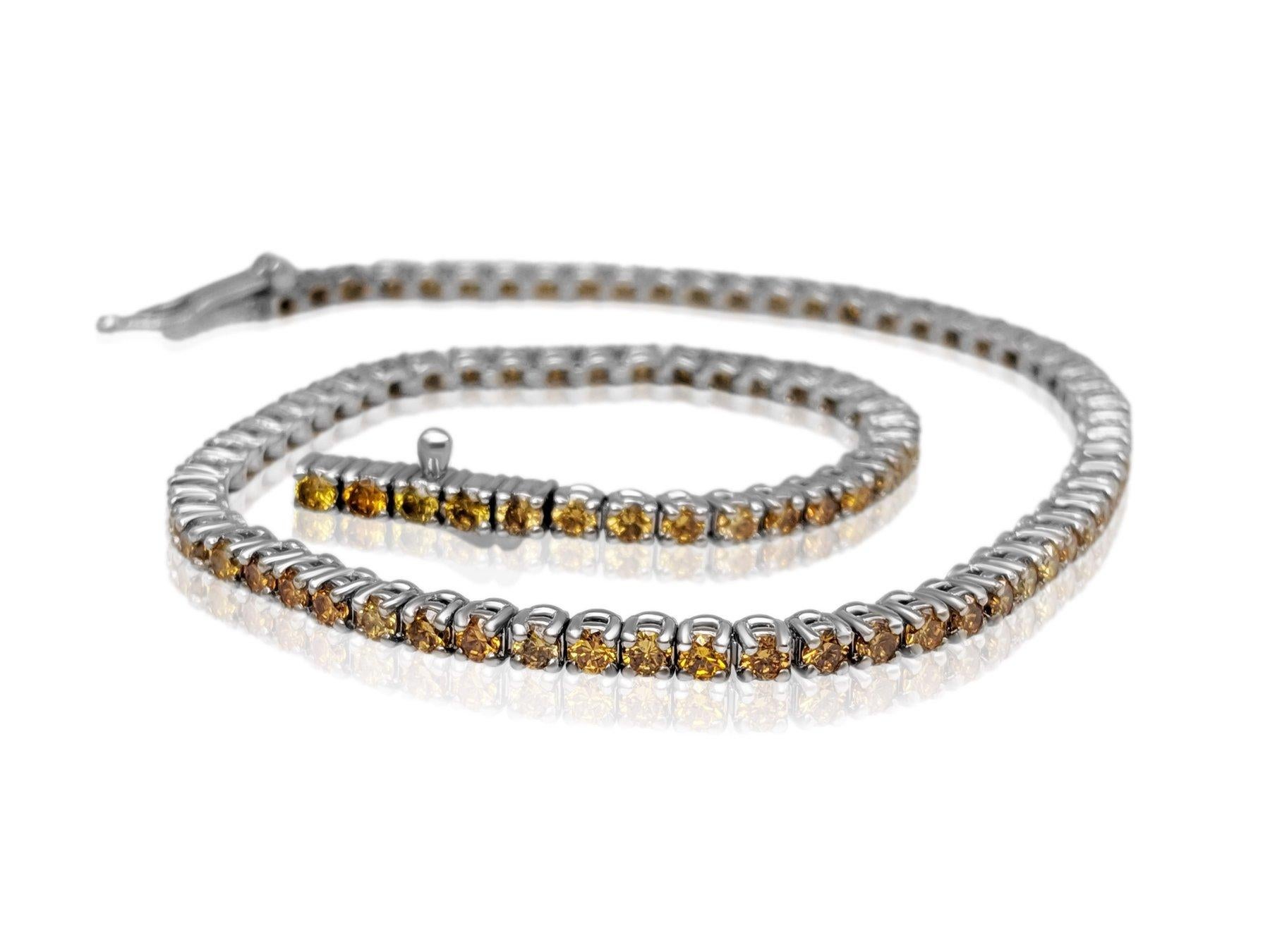 NESSUNA RISERVA! Bracciale Tennis con diamanti fantasia in oro bianco 14K da 2,07 carati in vendita 1