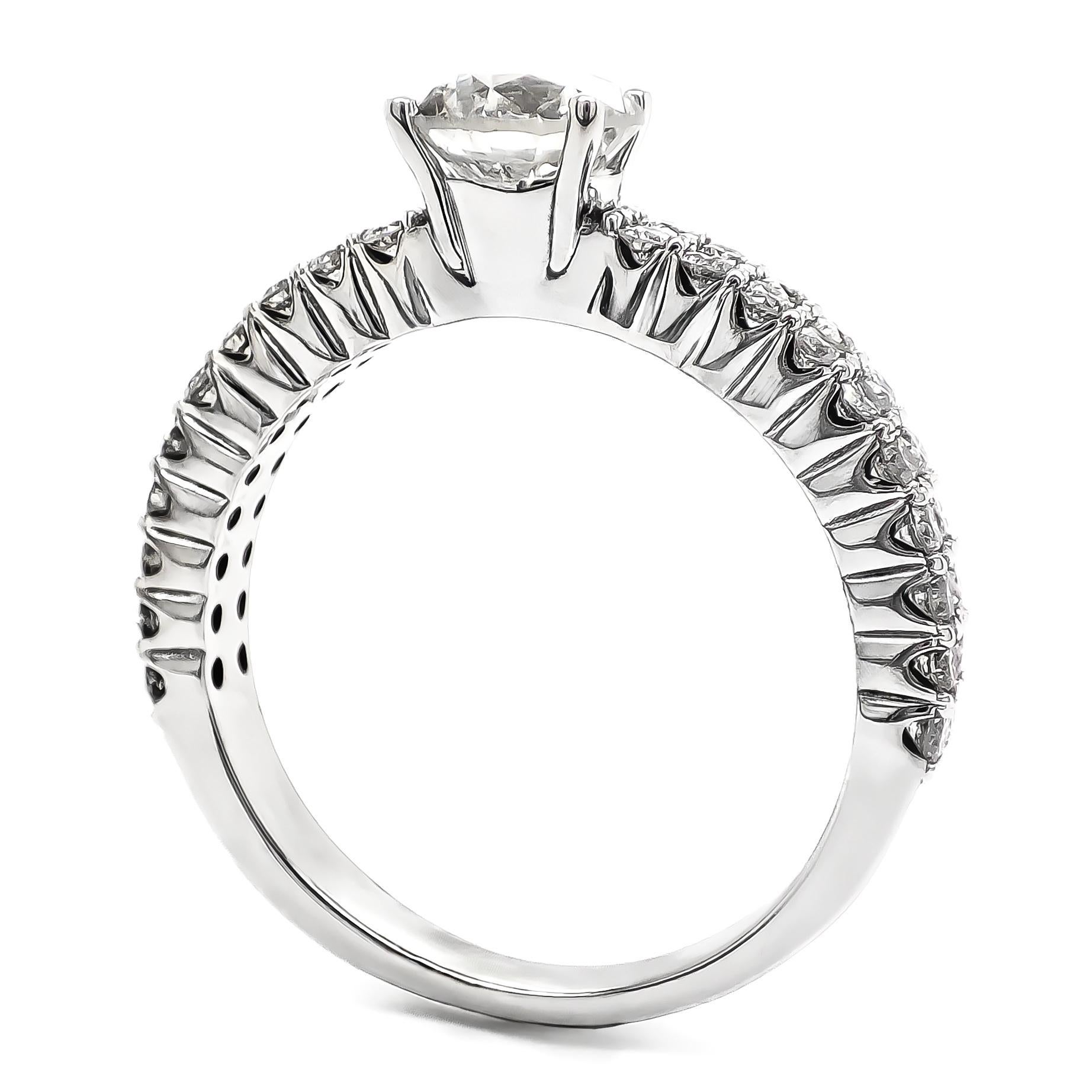 NO RESERVE 2.1CTW Runder Diamant Verlobungsring 14K Weißgold  im Zustand „Neu“ im Angebot in Ramat Gan, IL