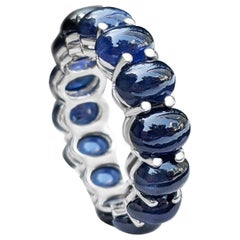NO RESERVE - 22.33 Carat Sapphire Eternity Band, 14 Karat White Gold Ring
