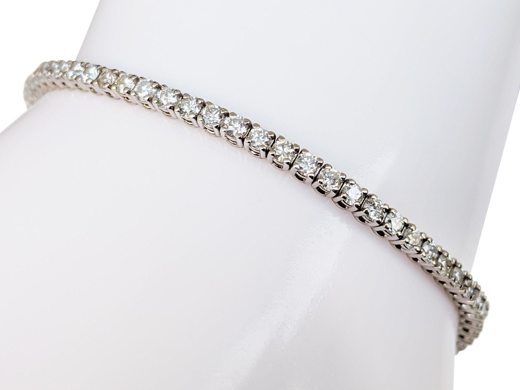 NO RESERVE!  -  2.36Ct E-G Diamond Tennis 14K White Gold Bracelet In New Condition For Sale In Ramat Gan, IL