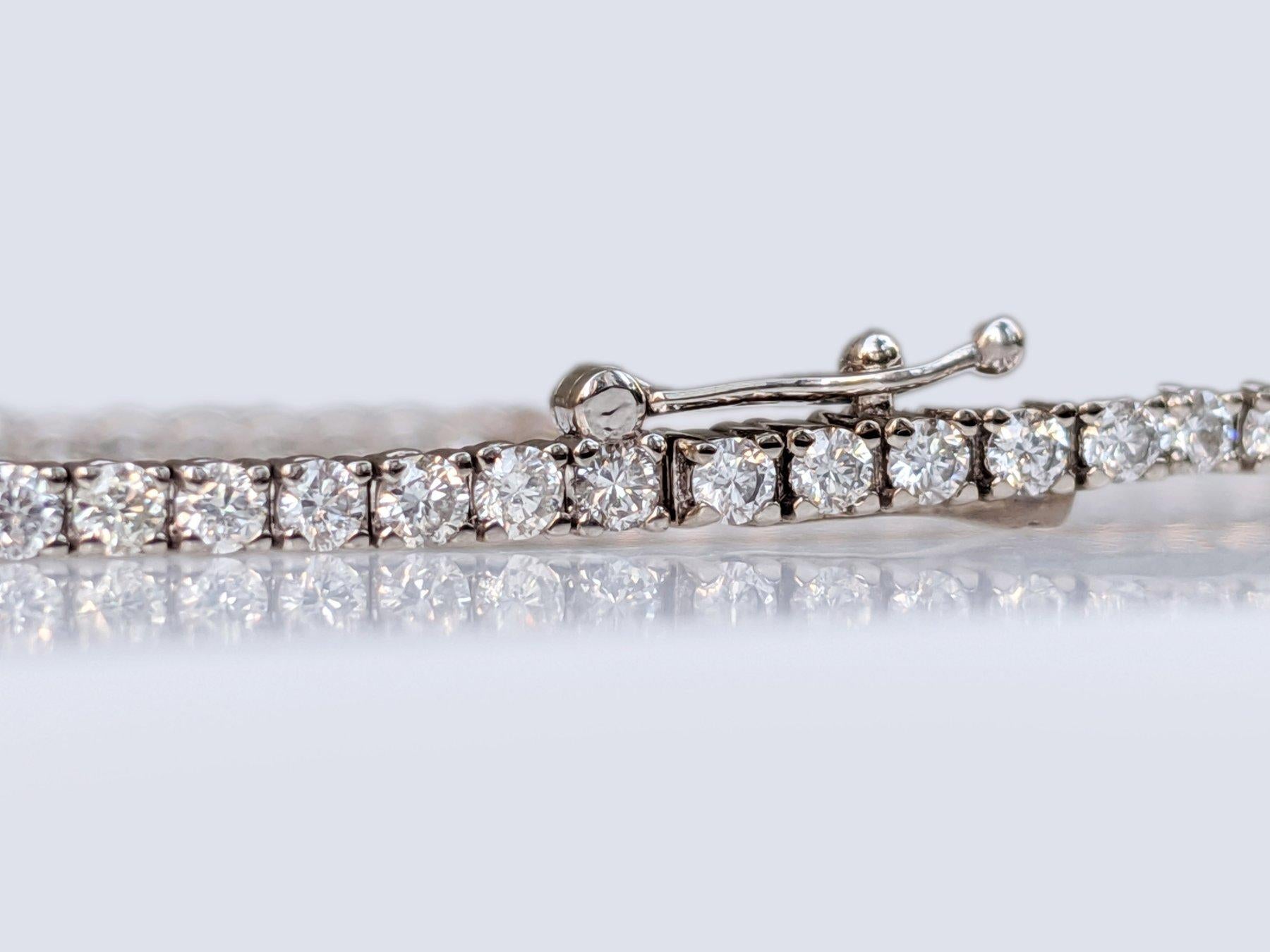 NO RESERVE!  -  2.36Ct E-G Diamond Tennis 14K White Gold Bracelet For Sale 1