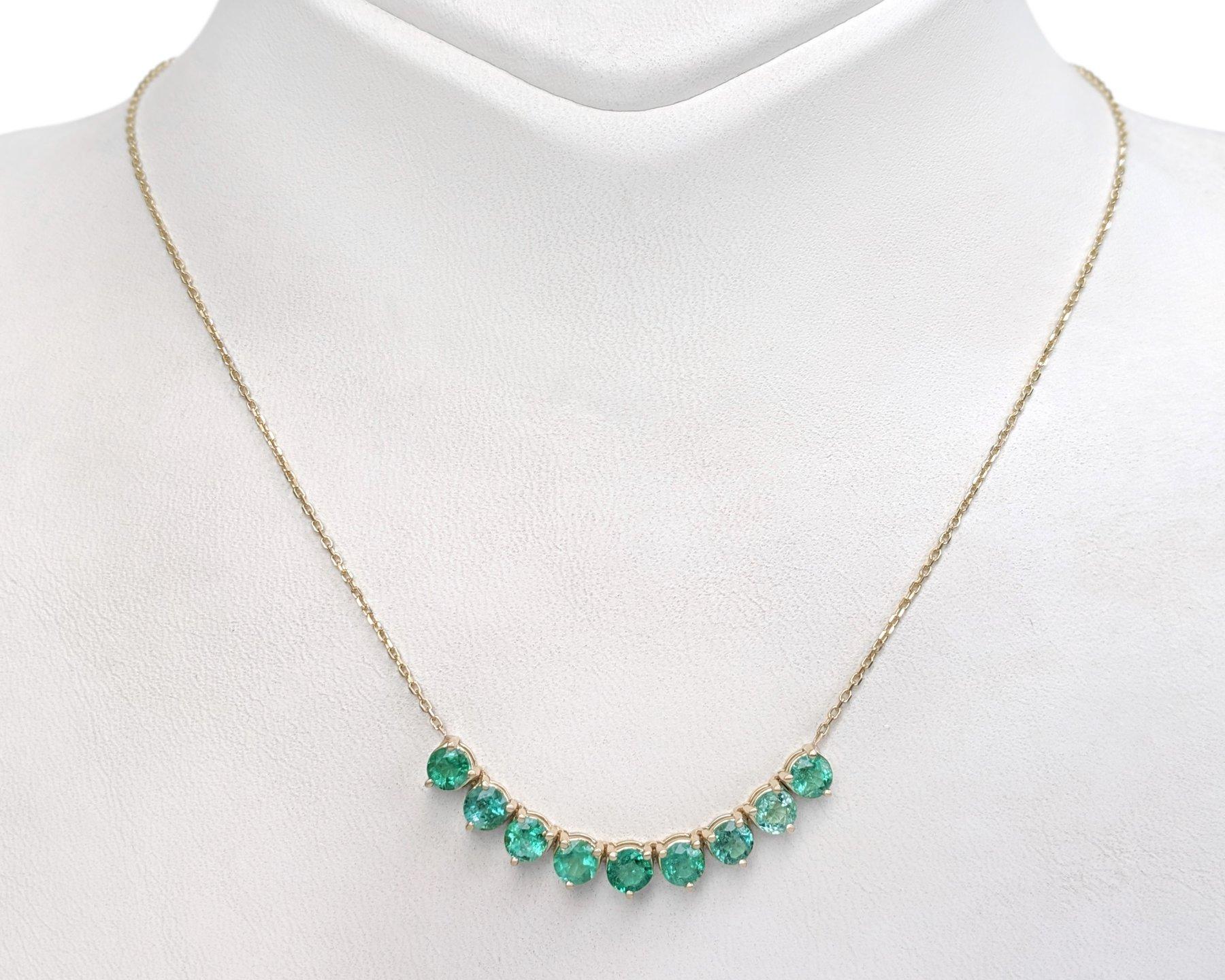 Women's NO RESERVE!  2.44 Carat Natural Emerald - 14 kt. Gold - Necklace