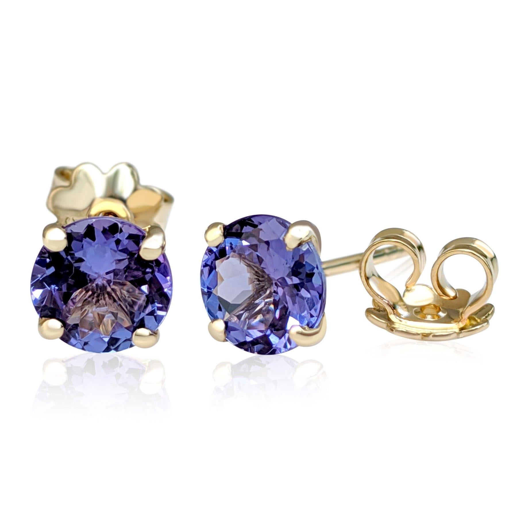 Women's $1 NO RESERVE!  2.58 Carat Tanzanite - 14kt Yellow gold - Earrings For Sale
