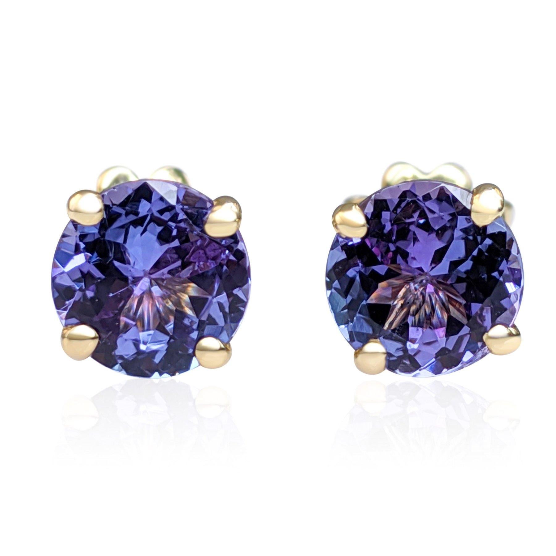 $1 NO RESERVE!  2.58 Carat Tanzanite - 14kt Yellow gold - Earrings For Sale 1