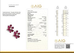 NESSUNA RISERVA! Orecchini con rubino naturale da 2,65 carati e diamante da 0,12 carati in oro bianco 14k