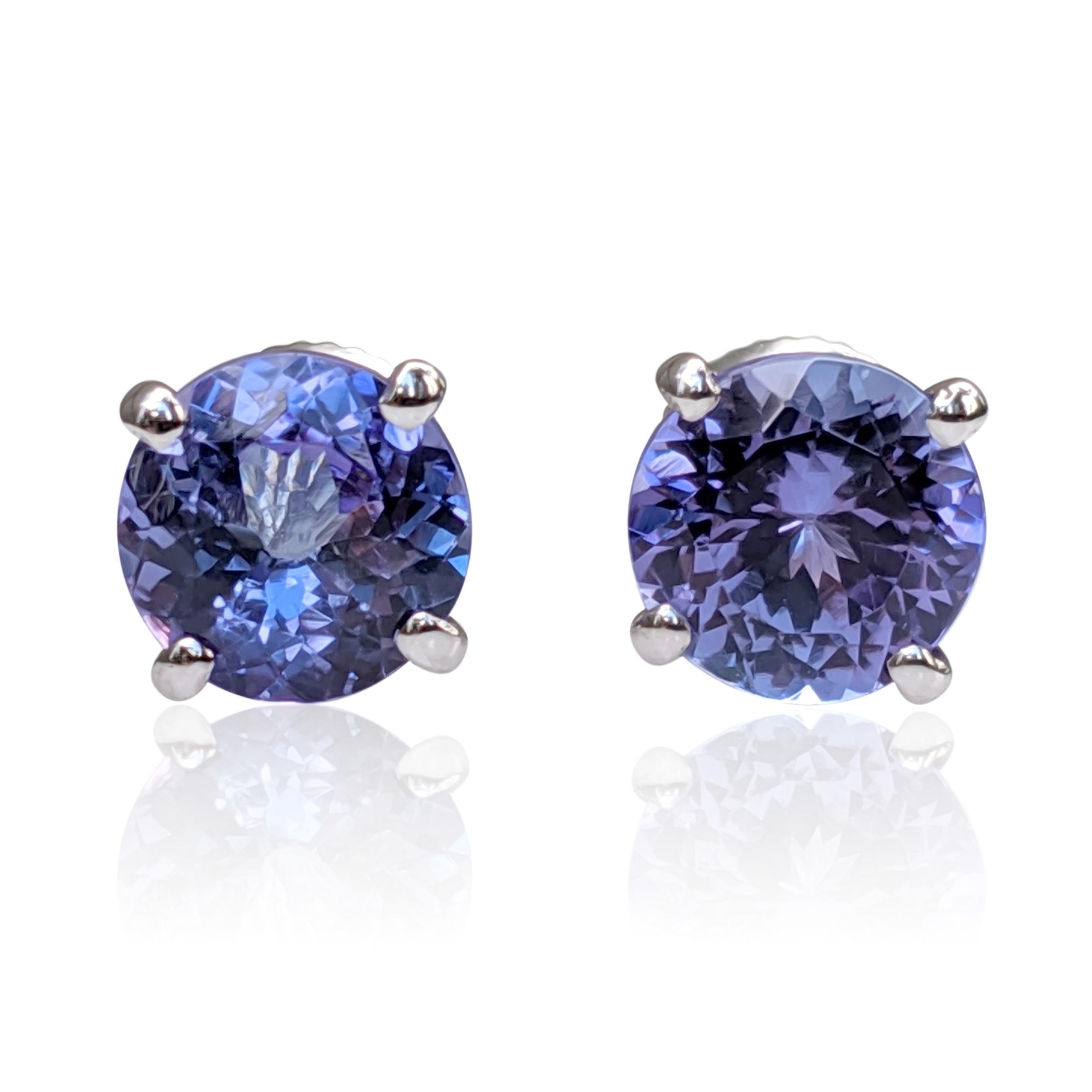 Art Deco NO RESERVE! 2.79 Carat Tanzanite - 14 kt. White gold - Earrings For Sale