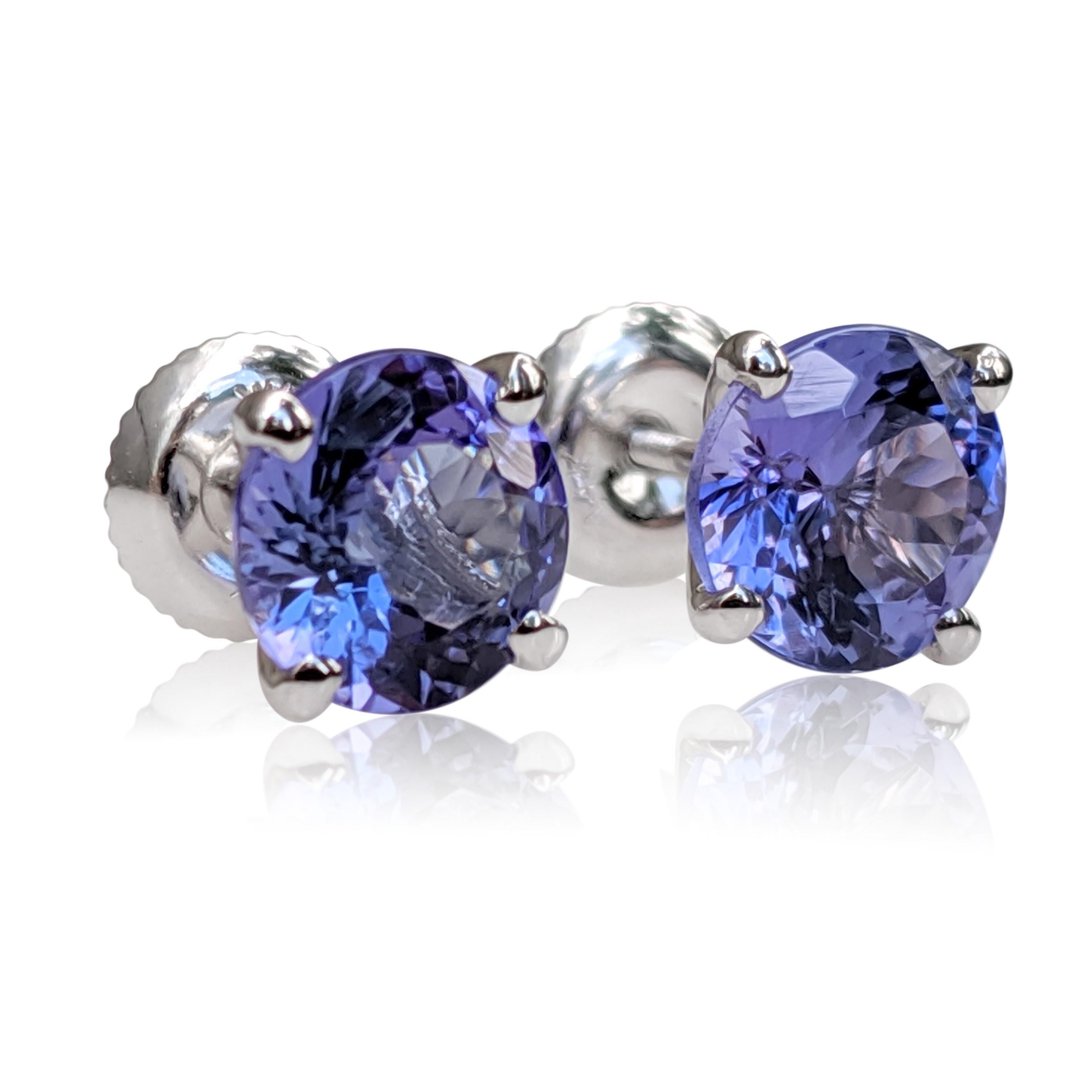 Oval Cut NO RESERVE! 2.79 Carat Tanzanite - 14 kt. White gold - Earrings For Sale