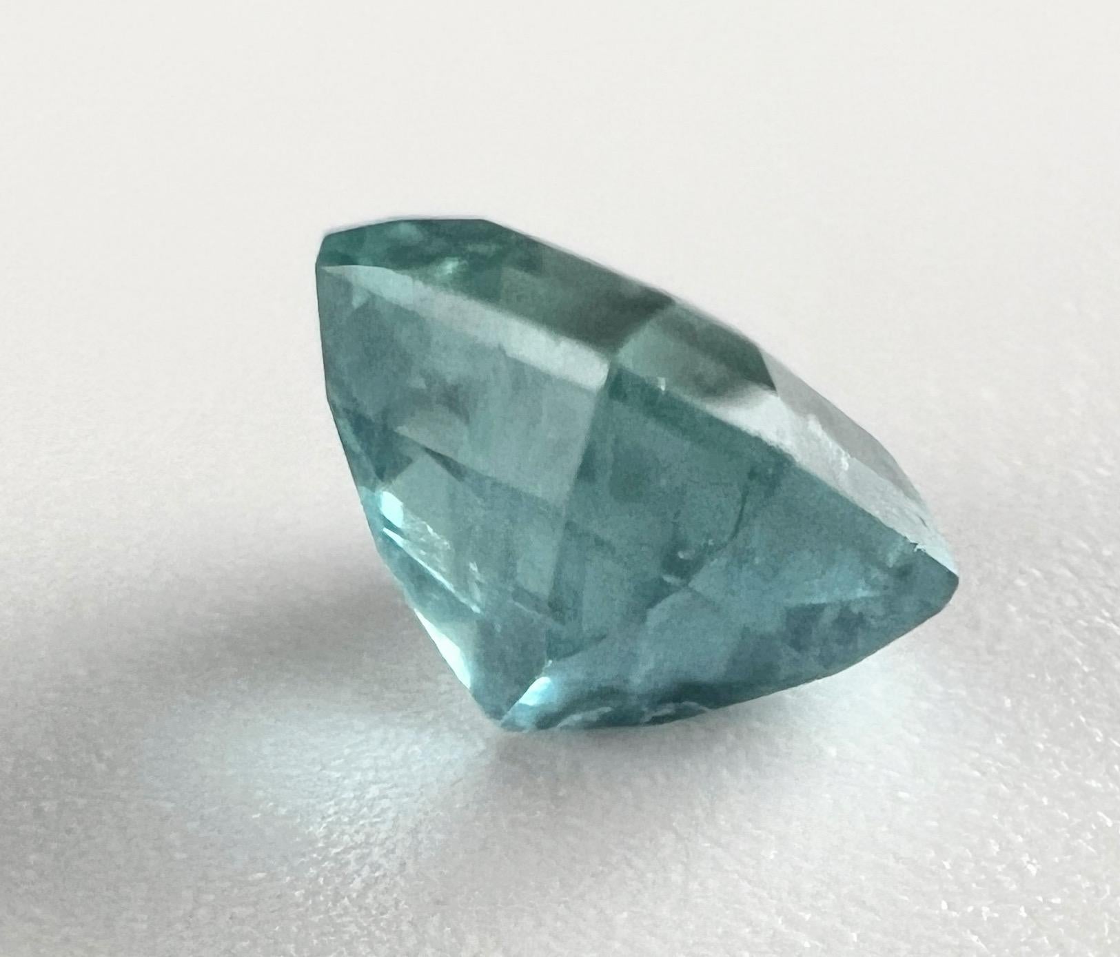 NO RESERVE 3.05ct NON-OILED Natural Blue Green EMERALD Gemstone For Sale 3