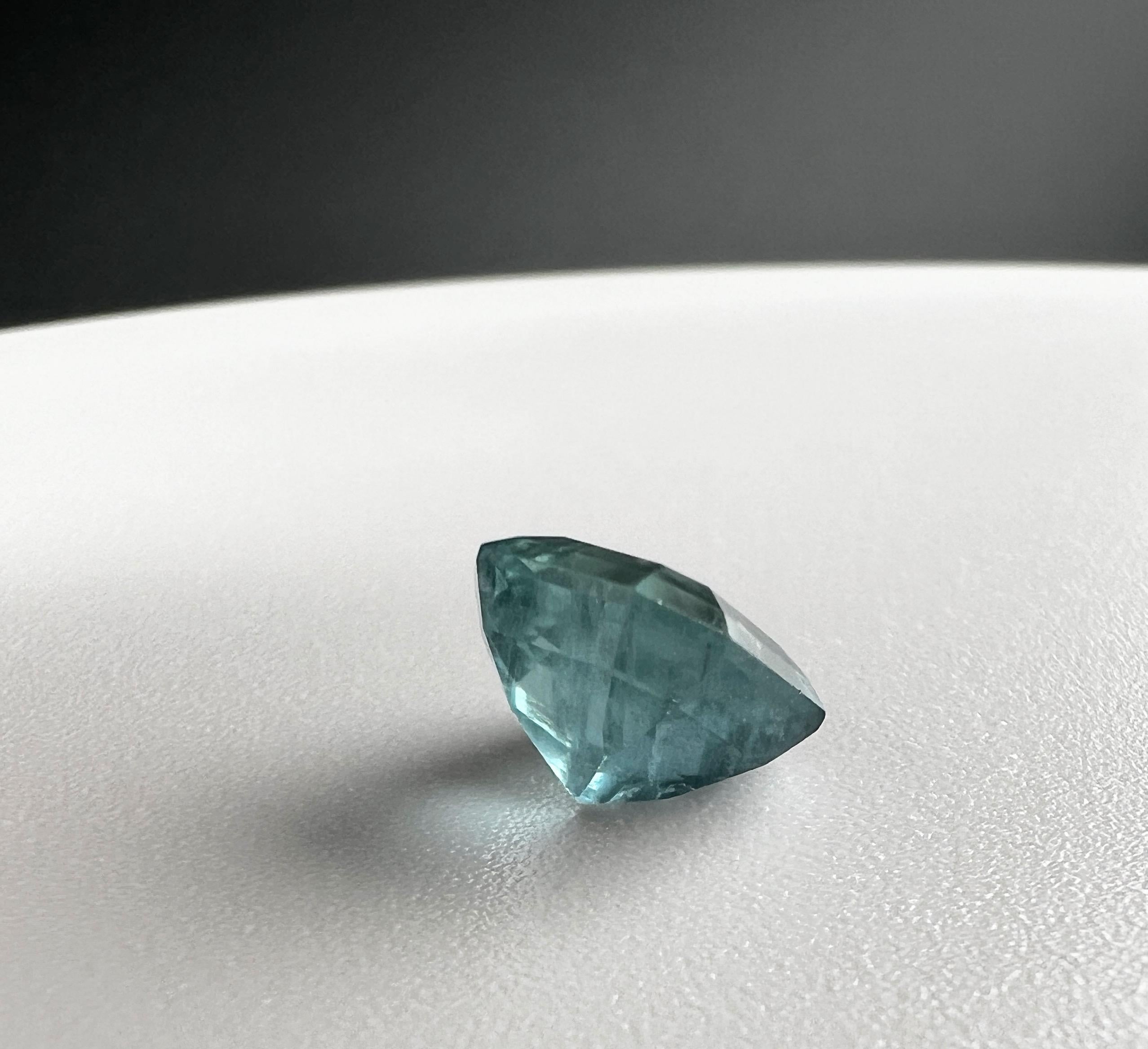 NO RESERVE 3.05ct NON-OILED Natural Blue Green EMERALD Gemstone For Sale 5