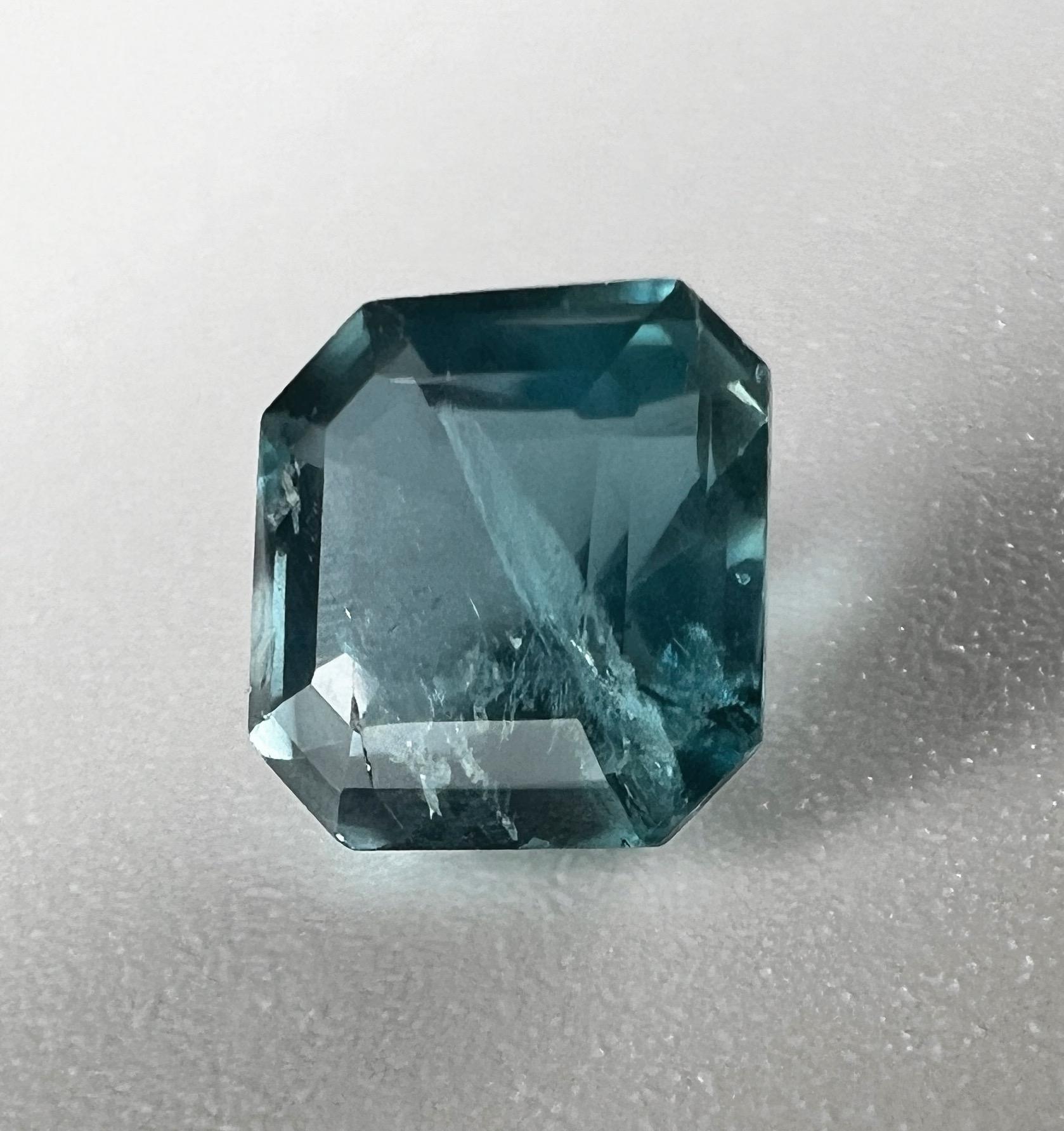 NO RESERVE 3.05ct NON-OILED Natural Blue Green EMERALD Gemstone For Sale 7