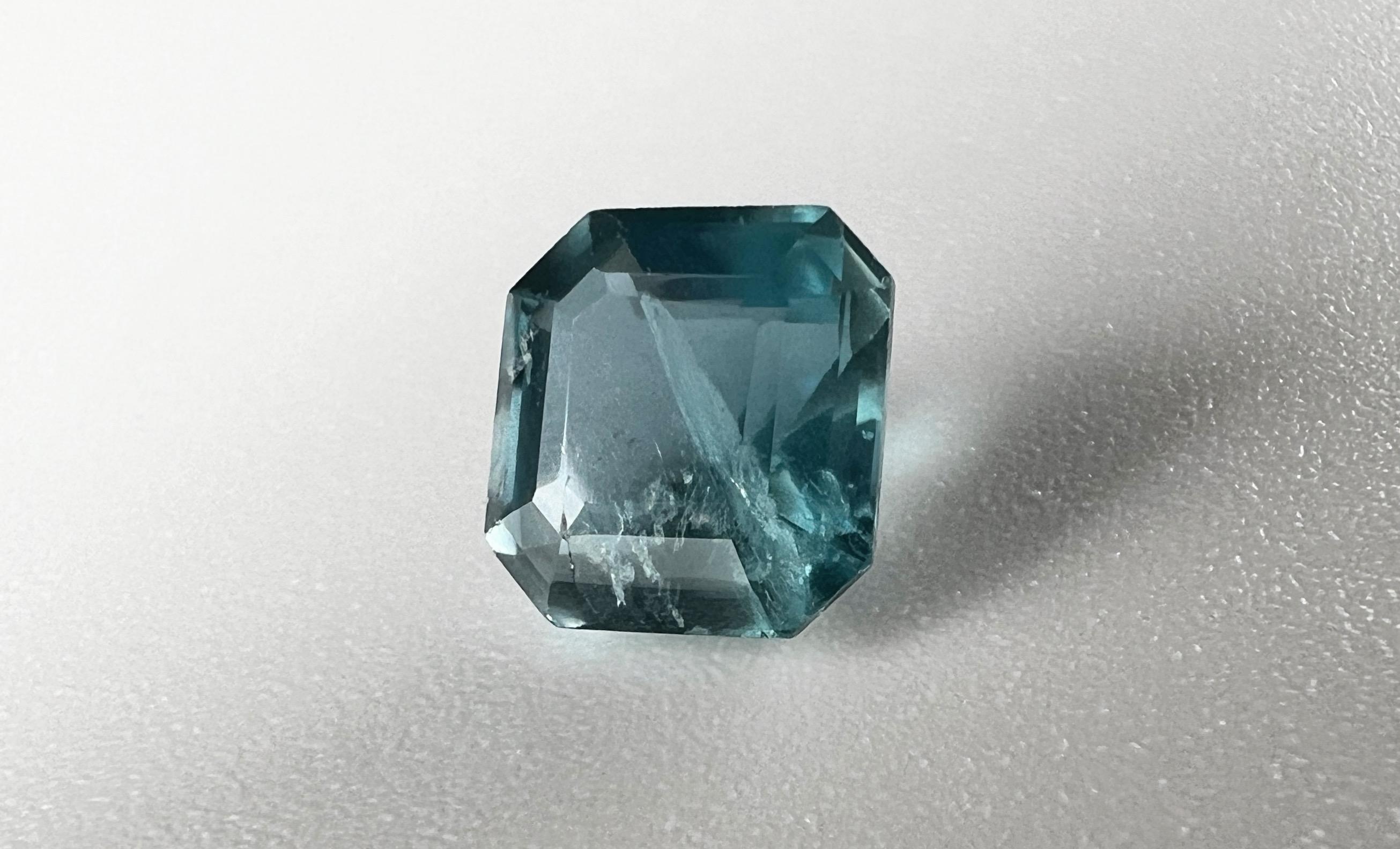 NO RESERVE 3.05ct NON-OILED Natural Blue Green EMERALD Gemstone For Sale 9