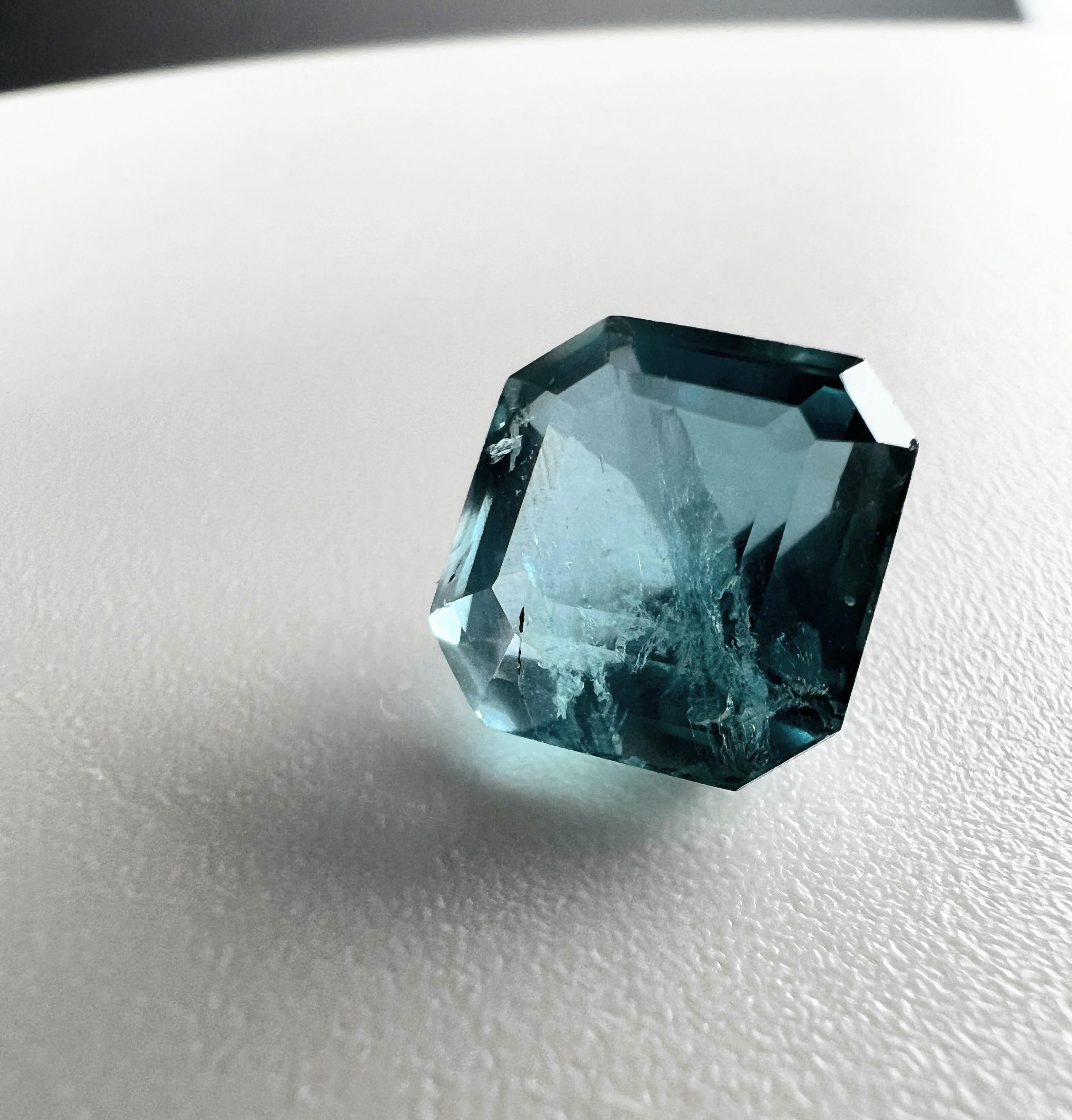 3.05ct NON-OILED Natürlicher Blauer Grüner EMERALD Edelstein im Angebot 11
