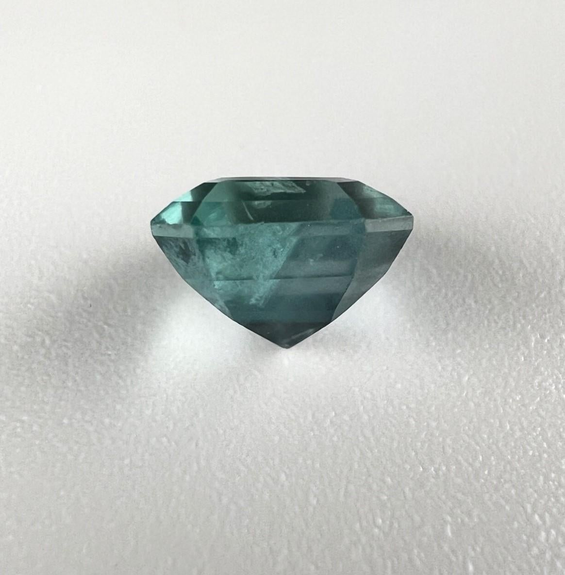Emerald Cut NO RESERVE 3.05ct NON-OILED Natural Blue Green EMERALD Gemstone For Sale