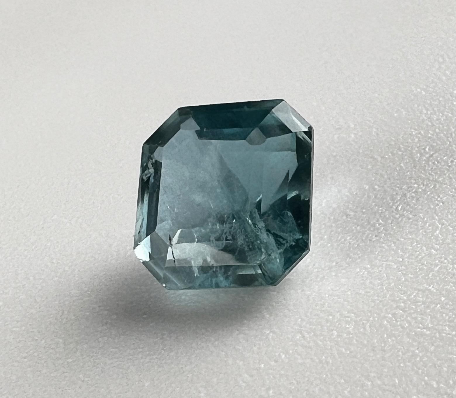 NO RESERVE 3.05ct NON-OILED Natural Blue Green EMERALD Gemstone For Sale 2