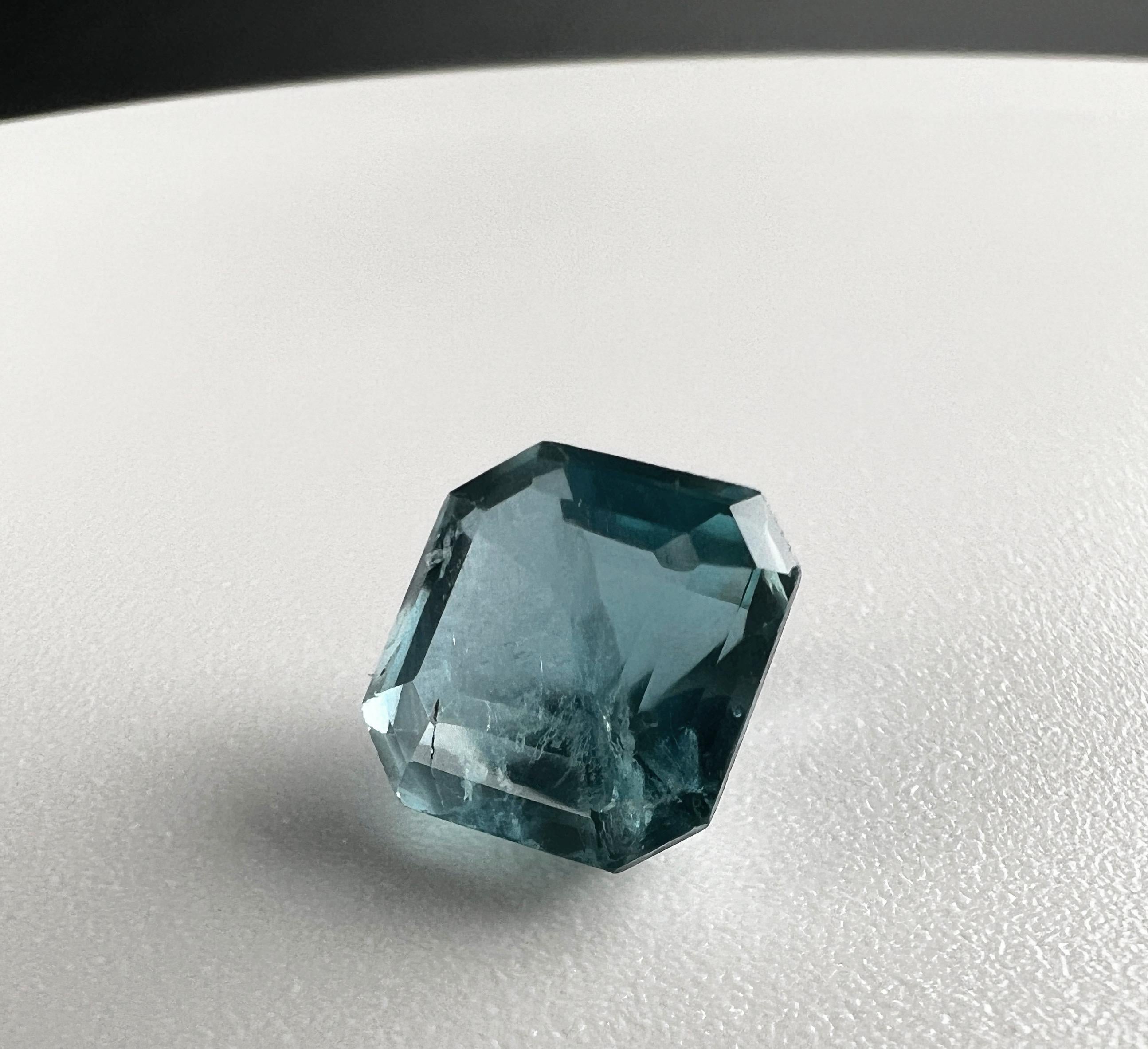 NO RESERVE 3.05ct NON-OILED Natural Blue Green EMERALD Gemstone For Sale 3