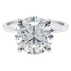 3.07 Carat Round Diamond Engagement Solitaire Ring 14k White Gold