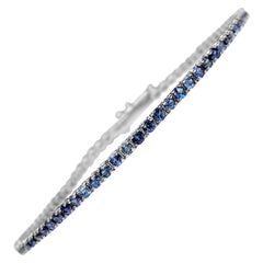 NO RESERVE! 3.21 Carat Sapphire Tennis Riviera - 14 kt. White gold - Bracelet