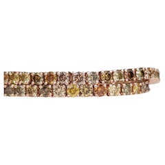 NO RESERVE - 3.22 Carat Fancy VS1-VS2 Diamond , 14 Karat Pink Gold Bracelet