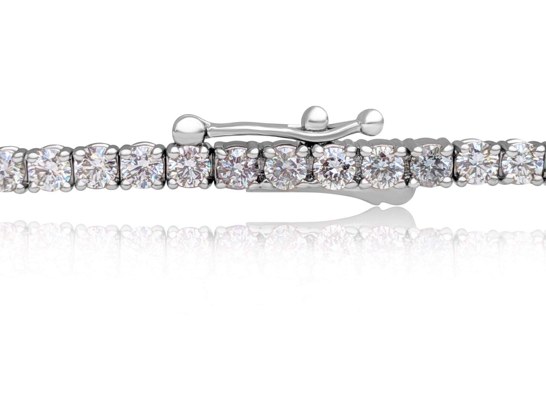 Bracelet tennis en or blanc 14 carats avec diamants de 3,45 carats Pour femmes en vente
