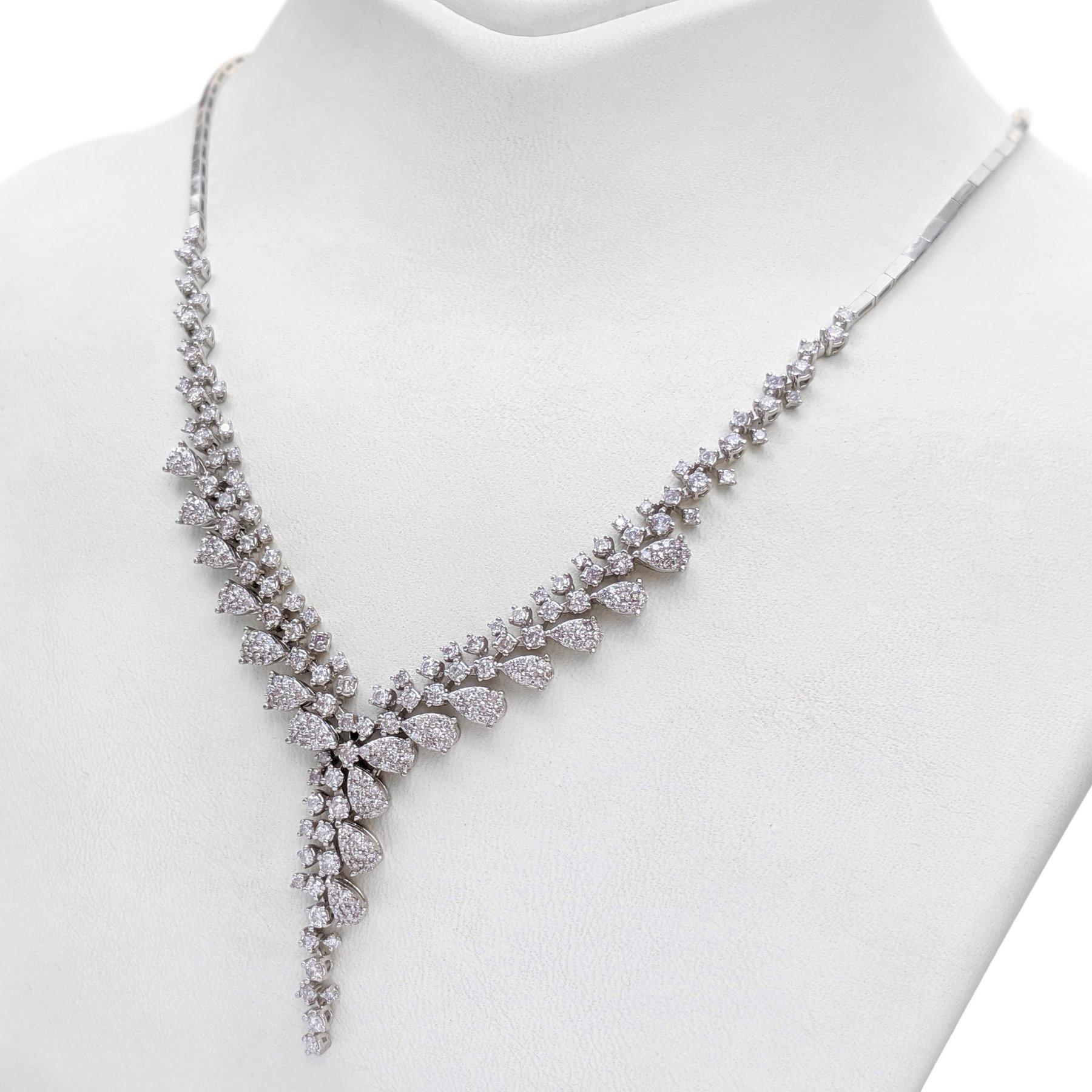 NO RESERVE!  -  3.51 Carat Fancy Pink Diamonds 14K White Gold Necklace In New Condition For Sale In Ramat Gan, IL