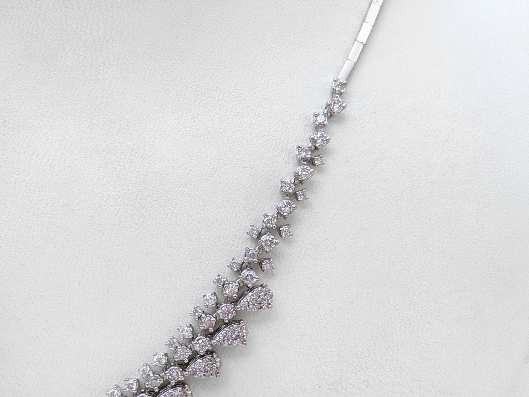 NO RESERVE!  -  3.51 Carat Fancy Pink Diamonds 14K White Gold Necklace For Sale 1