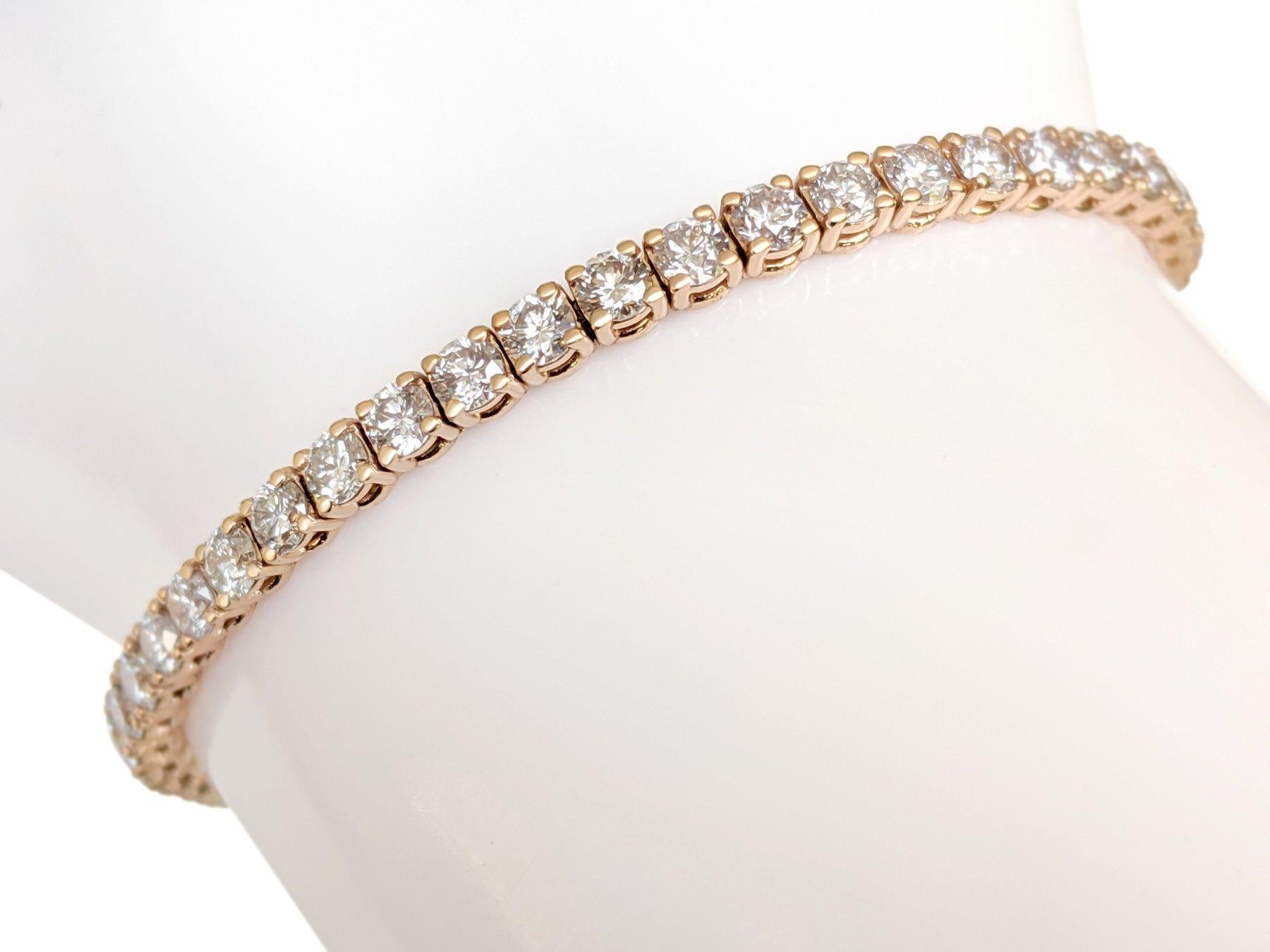 Donna NESSUNA RISERVA! - Bracciale Tennis in oro rosa 14K con diamanti rosa da 4,25 carati in vendita