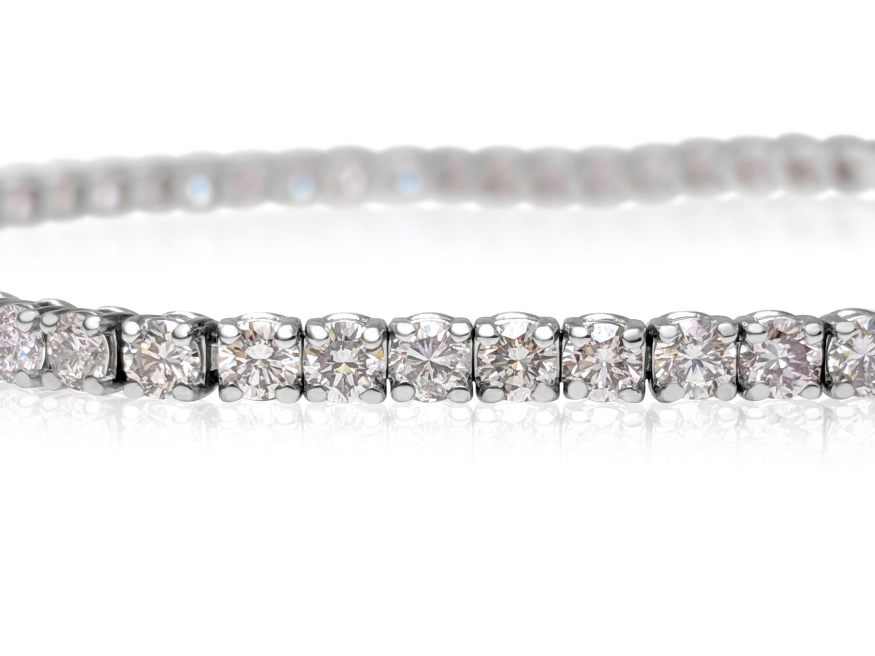 Donna NESSUNA RISERVA! - Bracciale Tennis in oro bianco 14K con diamanti rosa da 4,50 carati in vendita