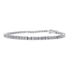 NO RESERVE!  4.67Ct Fancy Light Pink Diamond Tennis 14K White Gold Bracelet