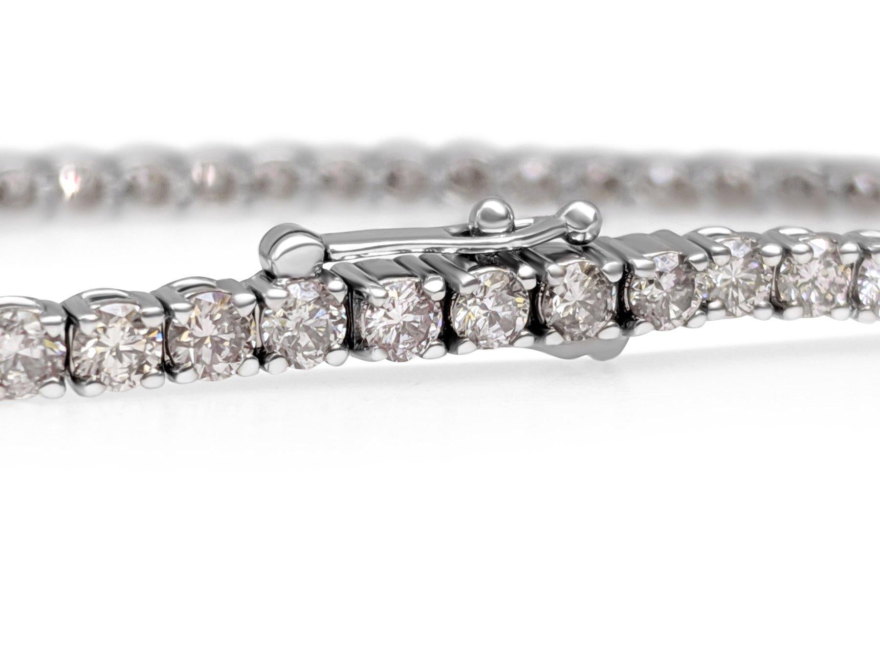 Donna NESSUNA RISERVA! - Bracciale Tennis in oro bianco 14K con diamanti rosa da 4.70 carati in vendita
