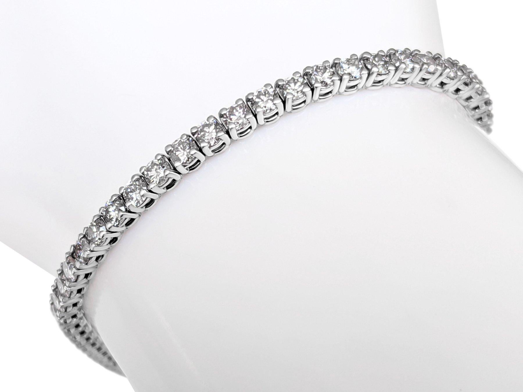 NESSUNA RISERVA! - Bracciale Tennis in oro bianco 14K con diamanti rosa da 4.70 carati in vendita 1