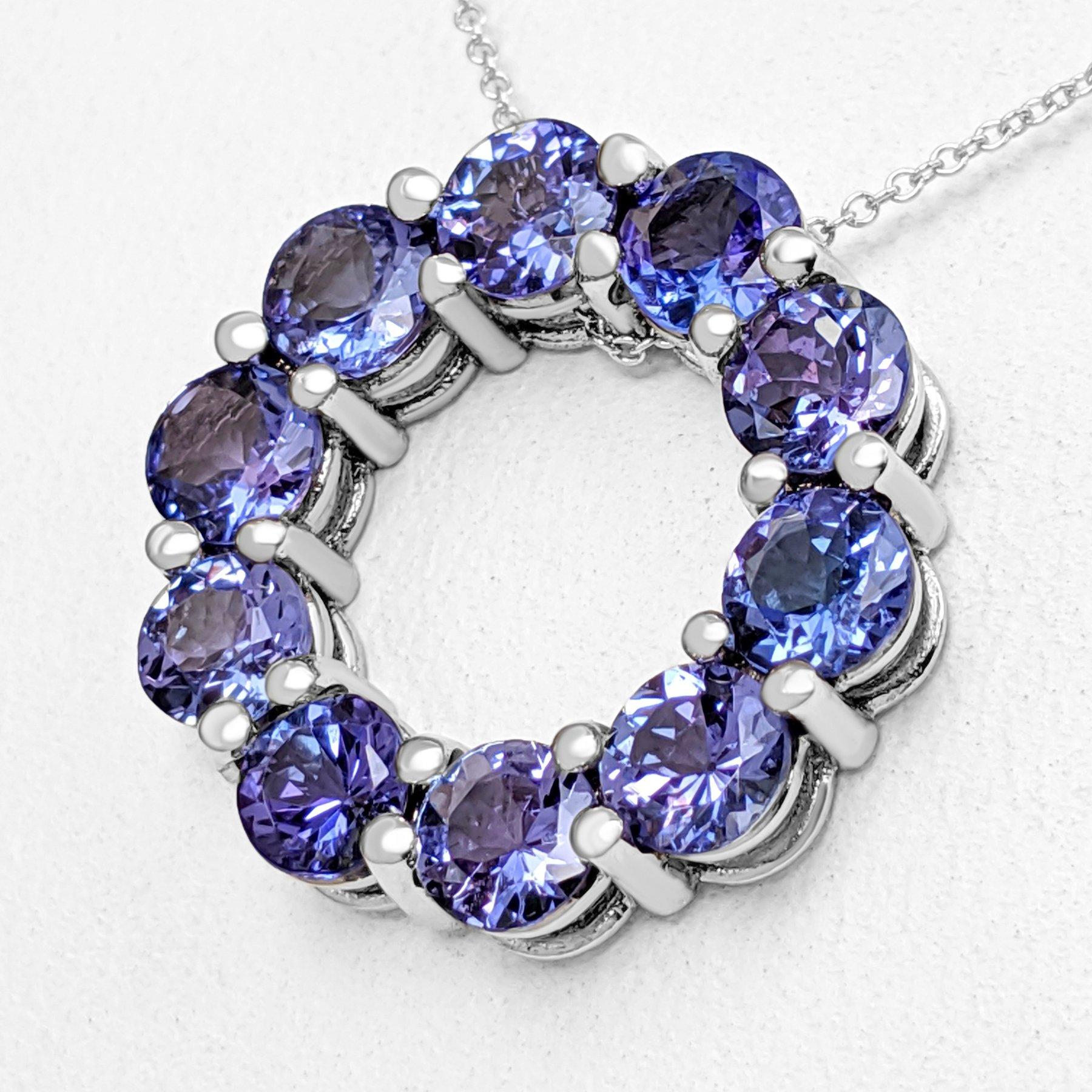 Women's $1 NO RESERVE!   5.23cttw Tanzanite, 14K White Gold Necklace With Pendant