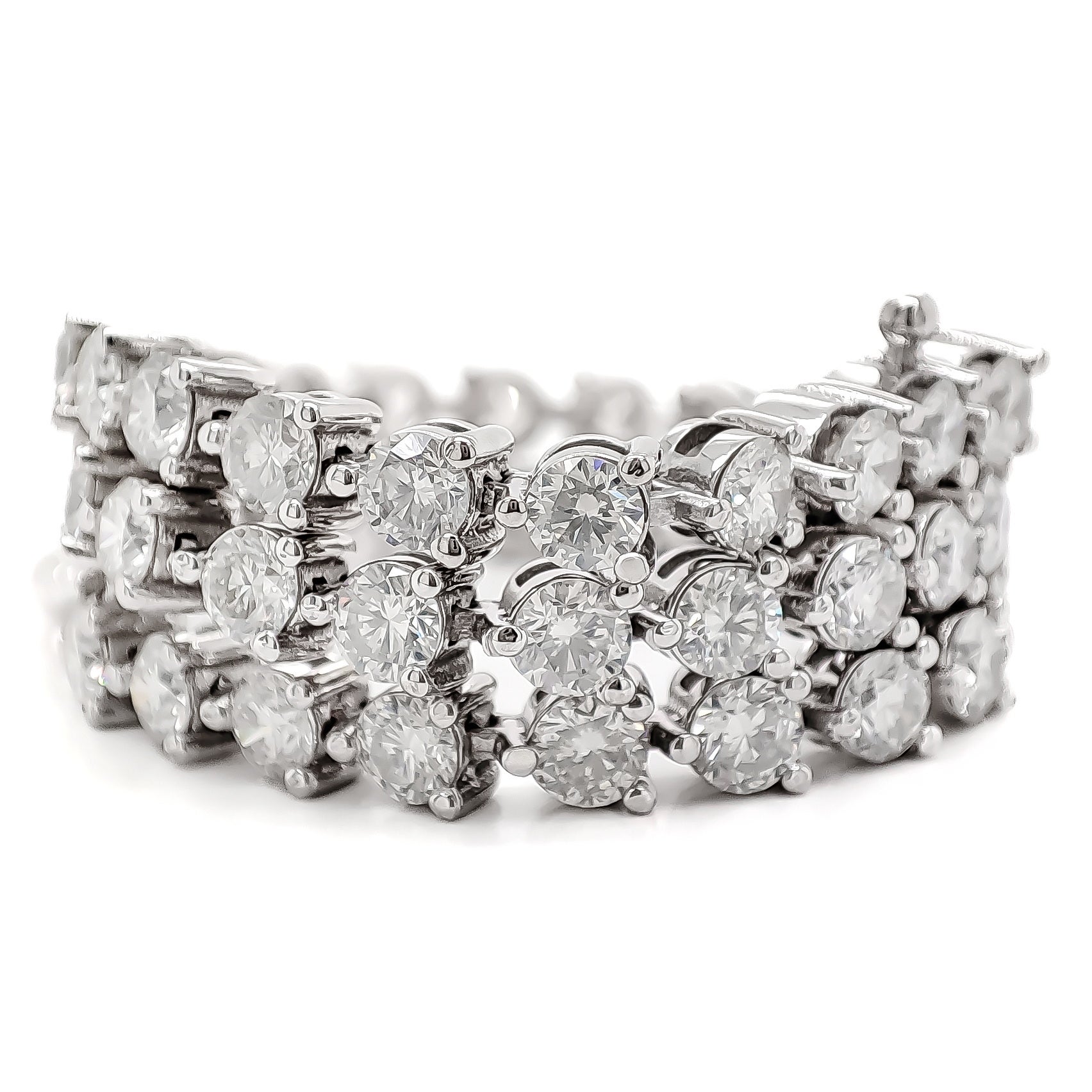 Taille ronde Bracelet en or blanc 14 carats avec diamants ronds de 5,50 carats D-F VVS - VS en vente
