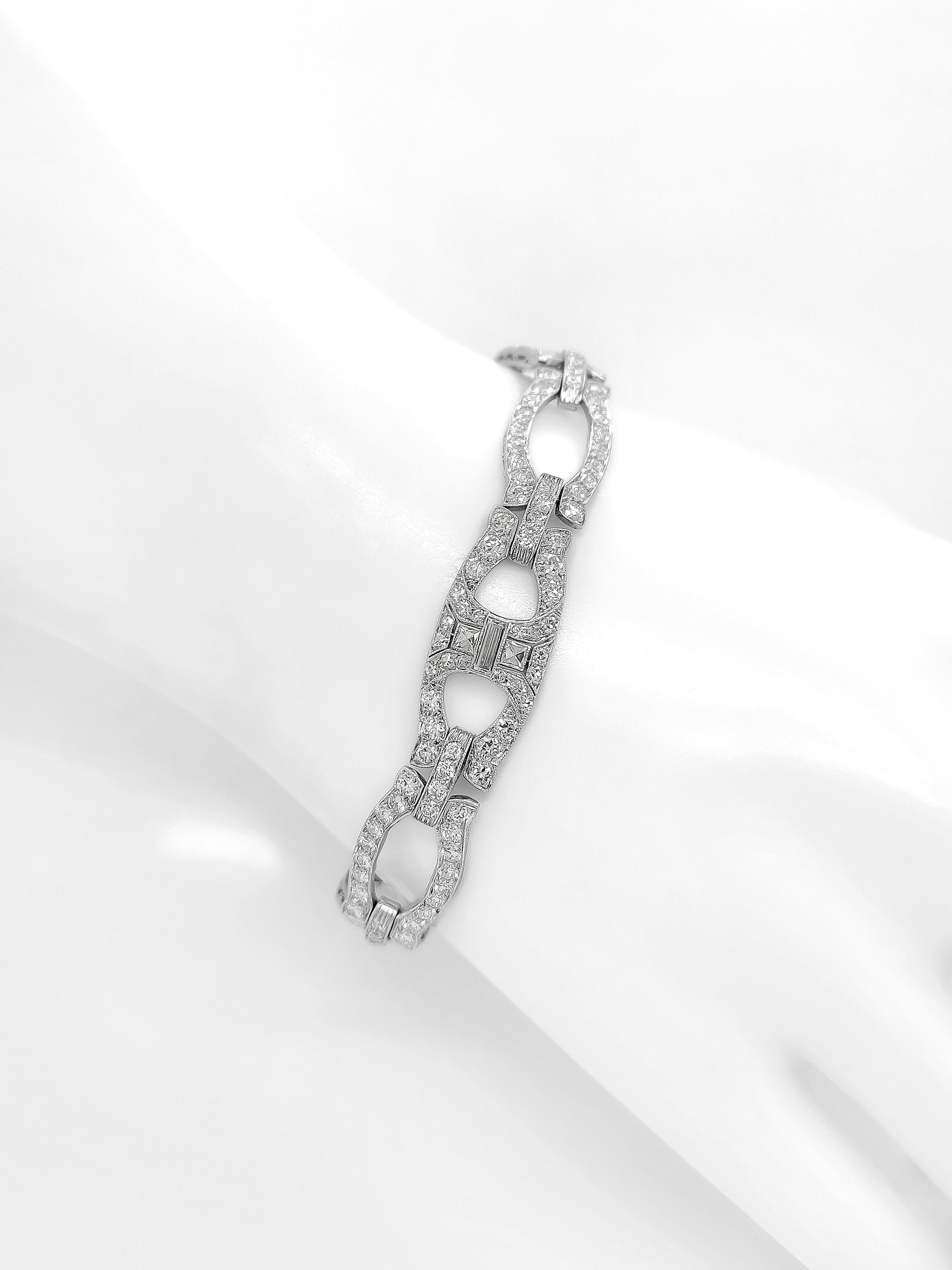 5,88 quilates de diamantes redondos naturales VVS - VS D-E Pulsera de oro de 18k 1