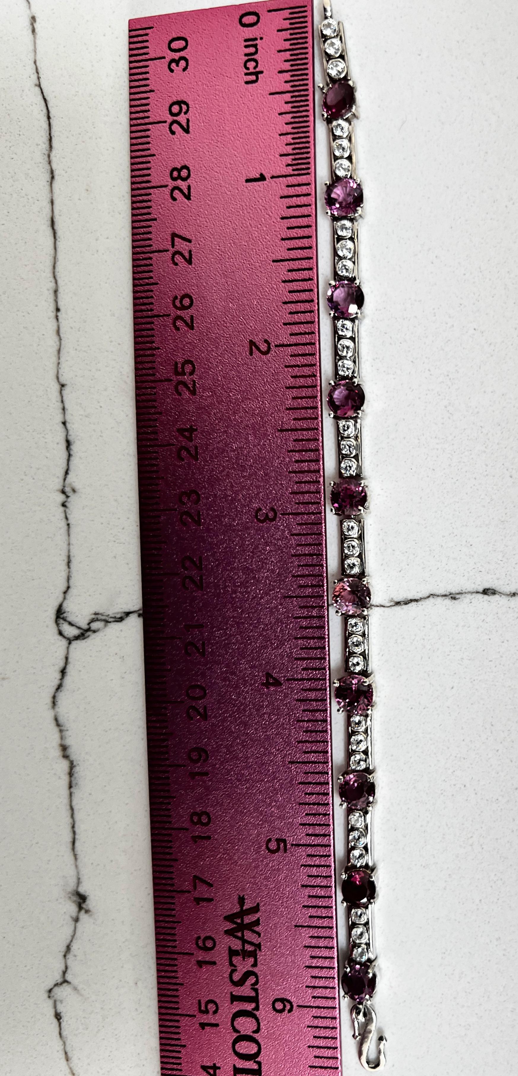 Bracciale TENNIS con tormalina rosa 7,5ct in vendita 3