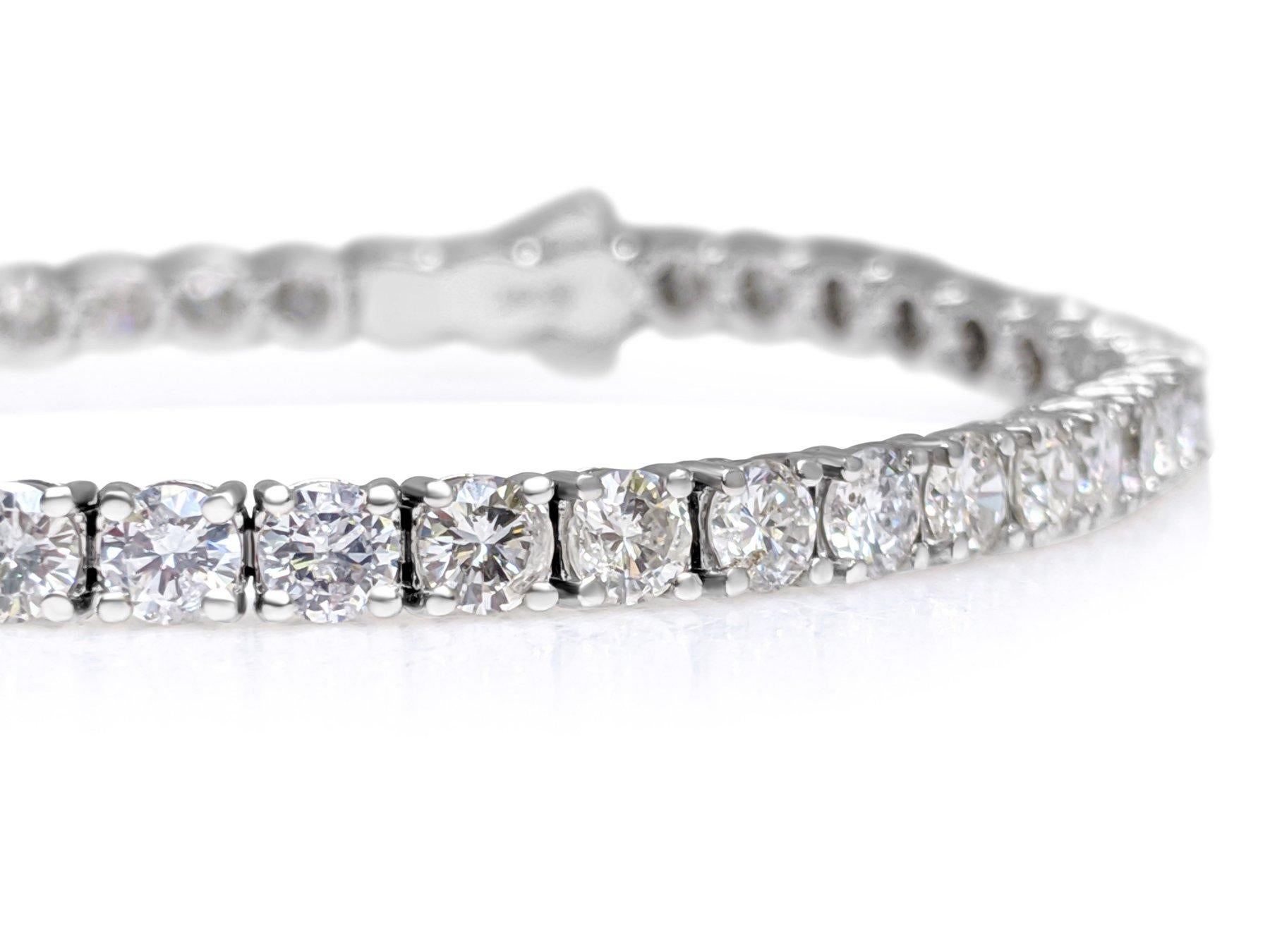 NO RESERVE!  -  7.72Ct F-H Diamond Tennis 14K White Gold Bracelet For Sale 1