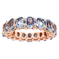 Eternity-Ring 14K Roségold, IGI-zertifizierter 8,00 Karat natürlicher Saphir
