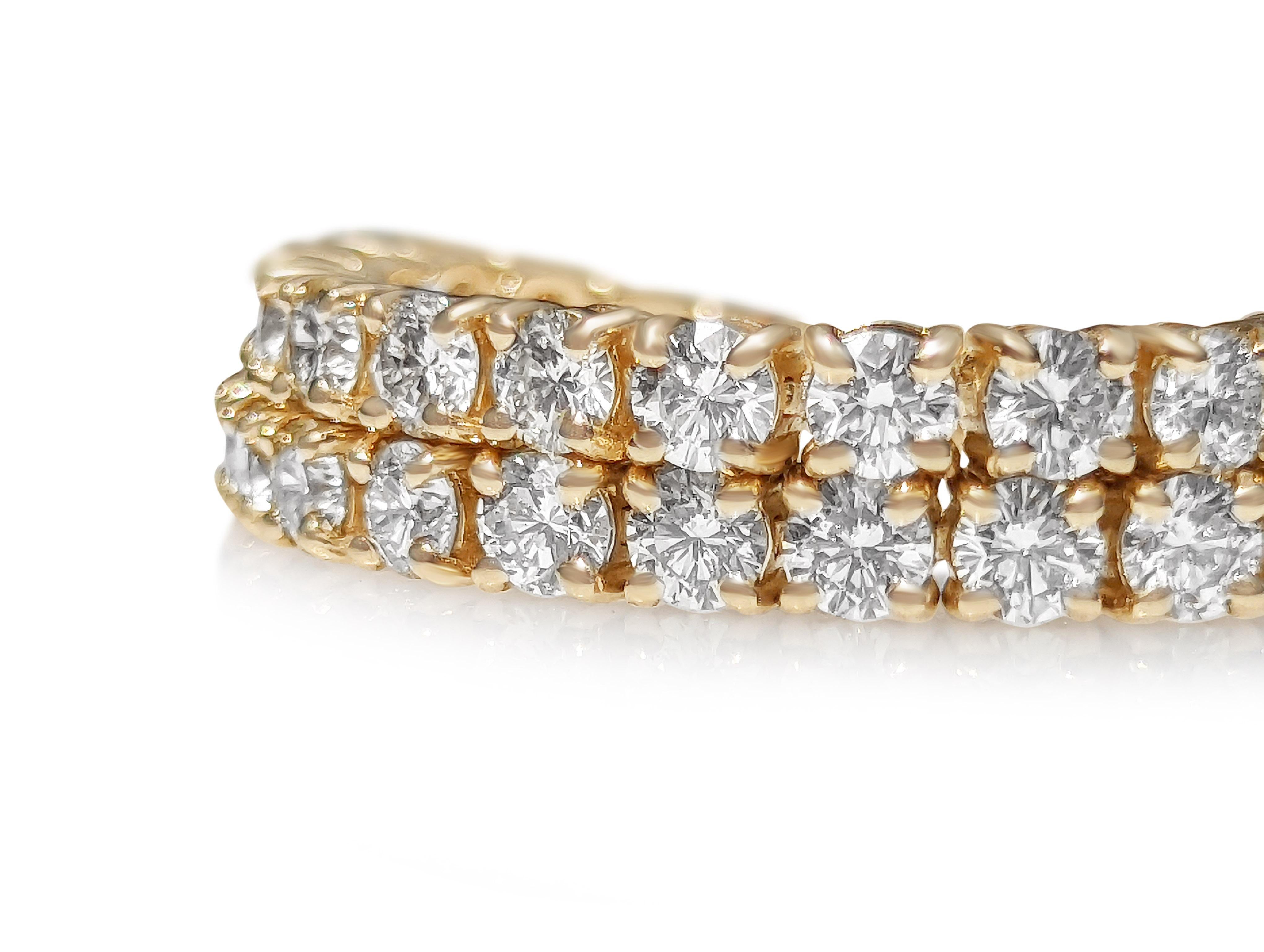Art Deco $1 No Reserve! - 8.97cttw Diamond Tennis Riviera, 14K Yellow Gold Bracelet