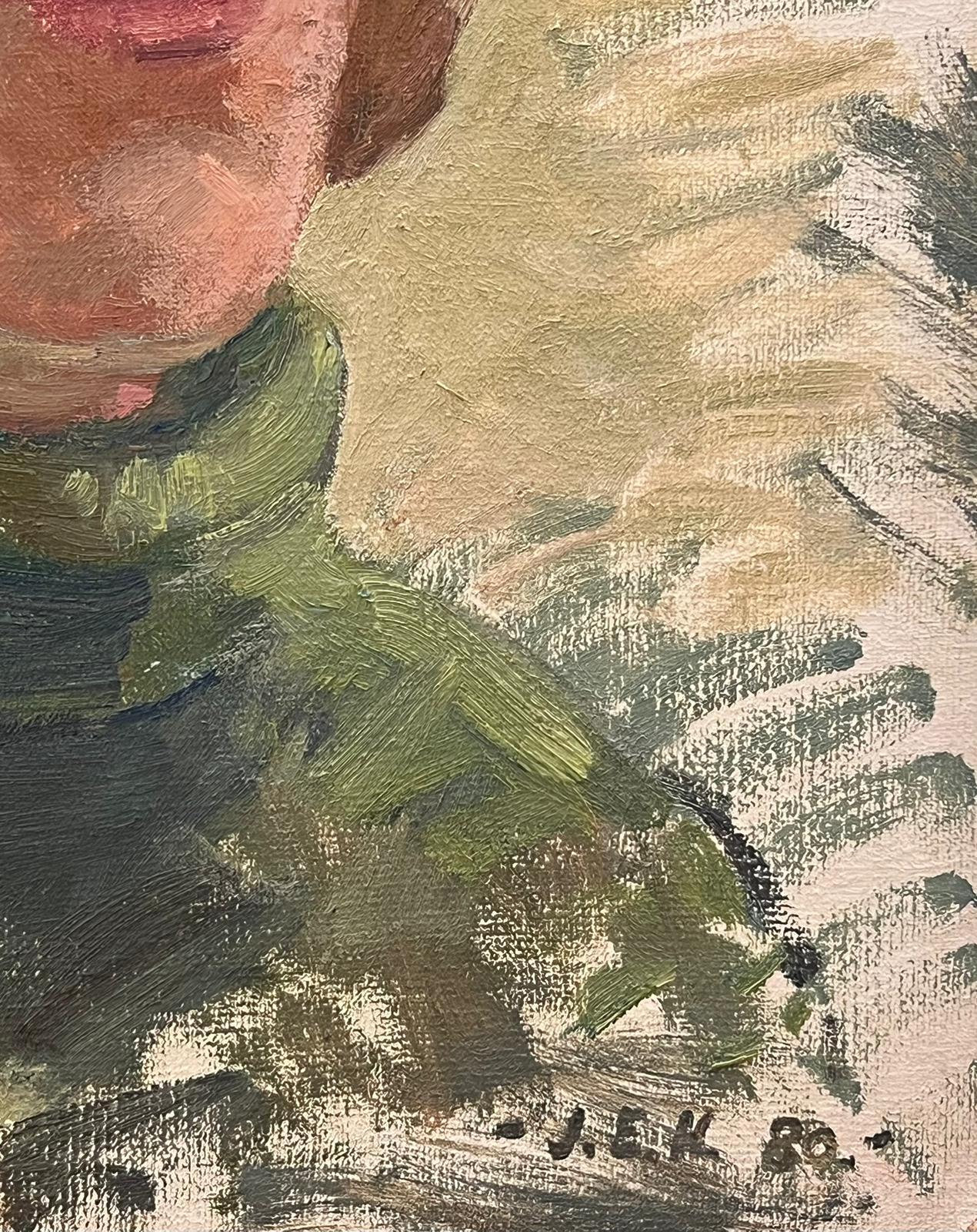 Portrait of a Woman
British School, signed initials 
dated 80' 
oil on board unframed
board: 12 x 10 inches
provenance: private collection, UK
condition: very good and sound condition