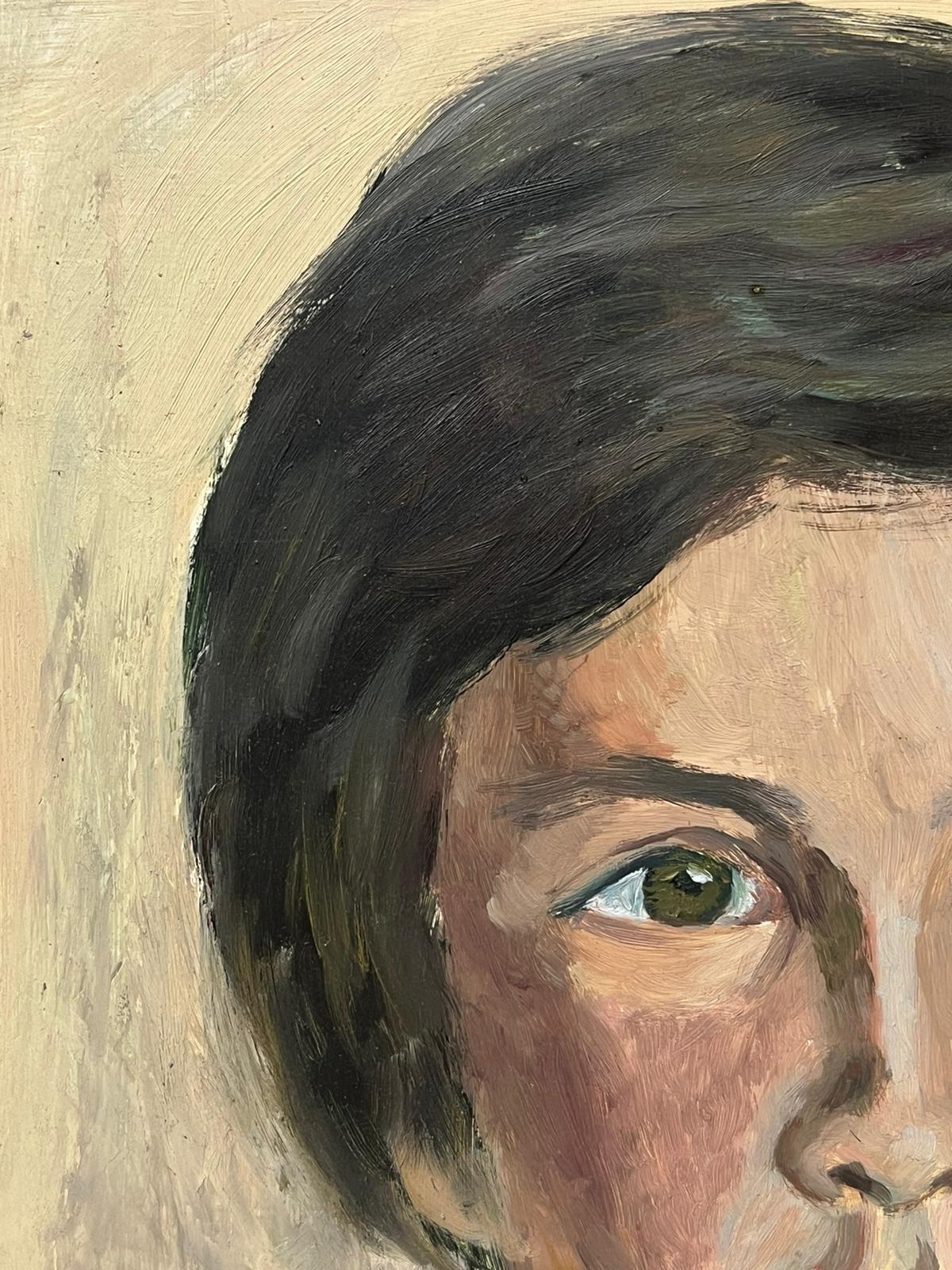 Peinture à l'huile English Impressionist Portrait d'un jeune enfant signée 20e siècle - Impressionnisme Painting par NO RESERVE AUCTION