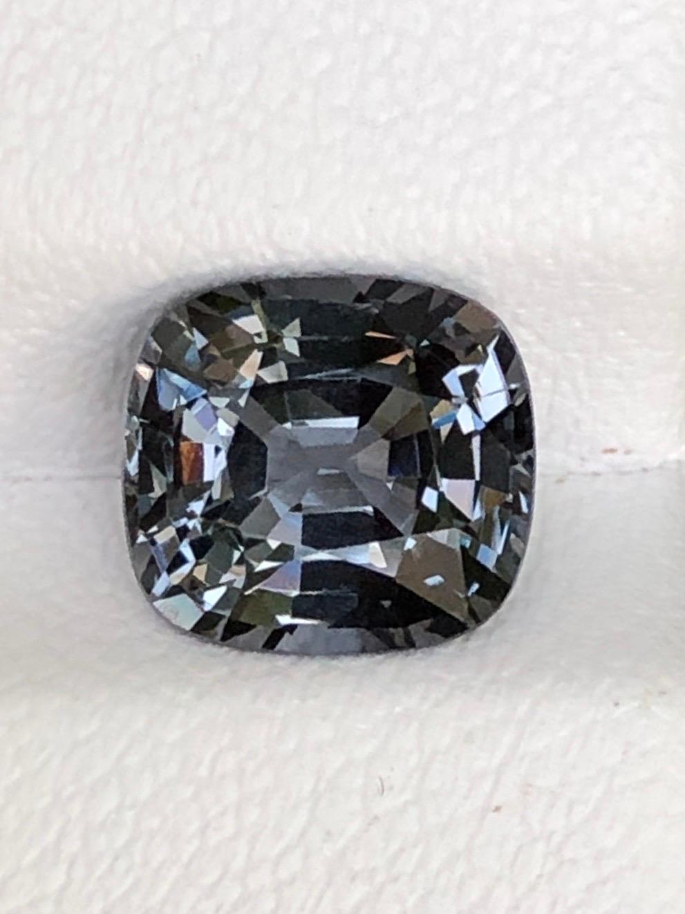 No Reserve Beautiful Natural Open Dark Grey Spinel 2.5 ct  2