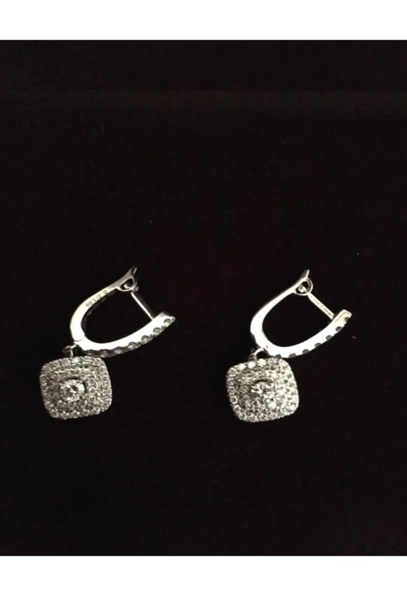 Certified 1.00 Carats Natural Diamonds 18K Gold Earrings  In New Condition For Sale In Massafra, IT