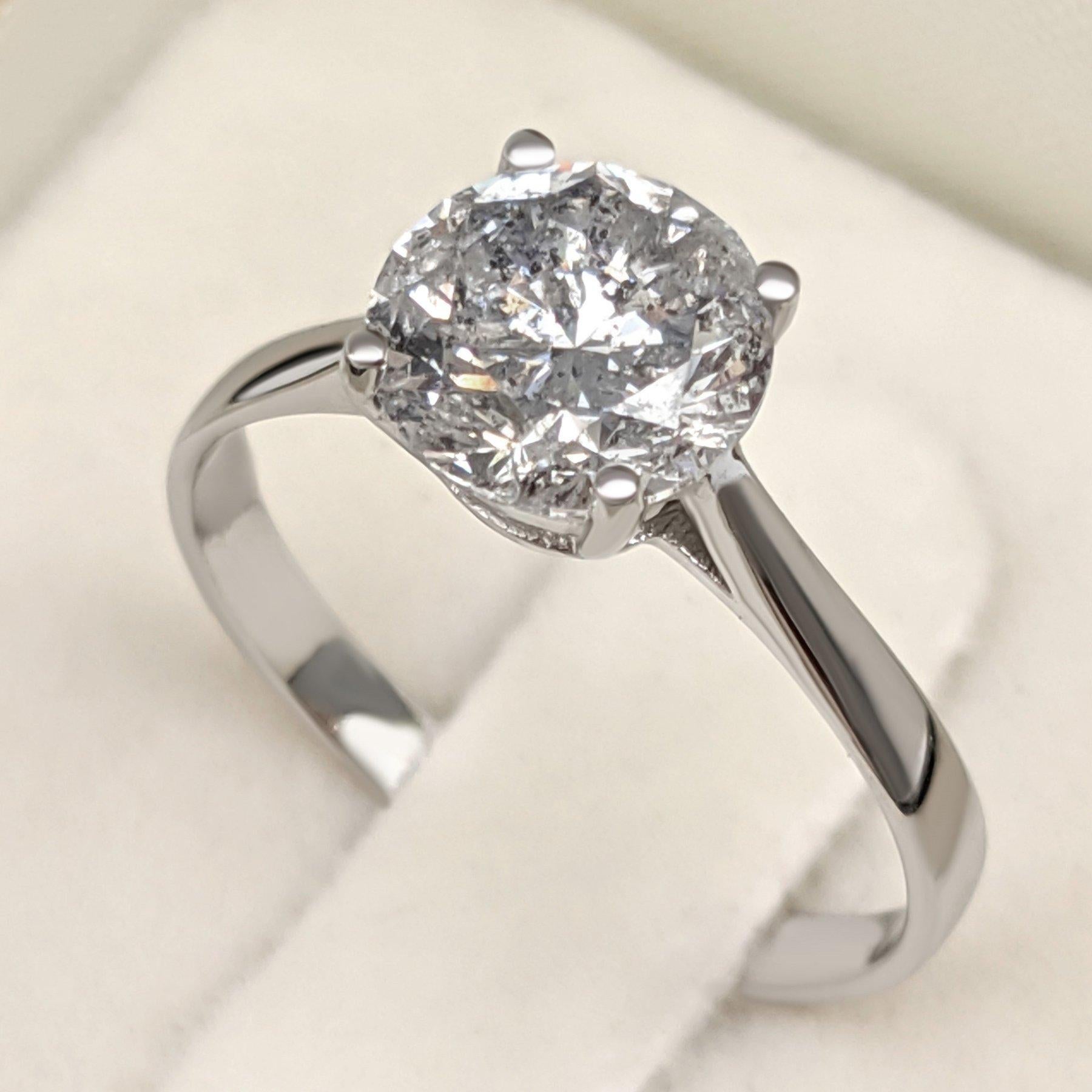Art Deco NO RESERVE!  -  D color 1.61 Carat Diamond - 14K White Gold - Ring For Sale