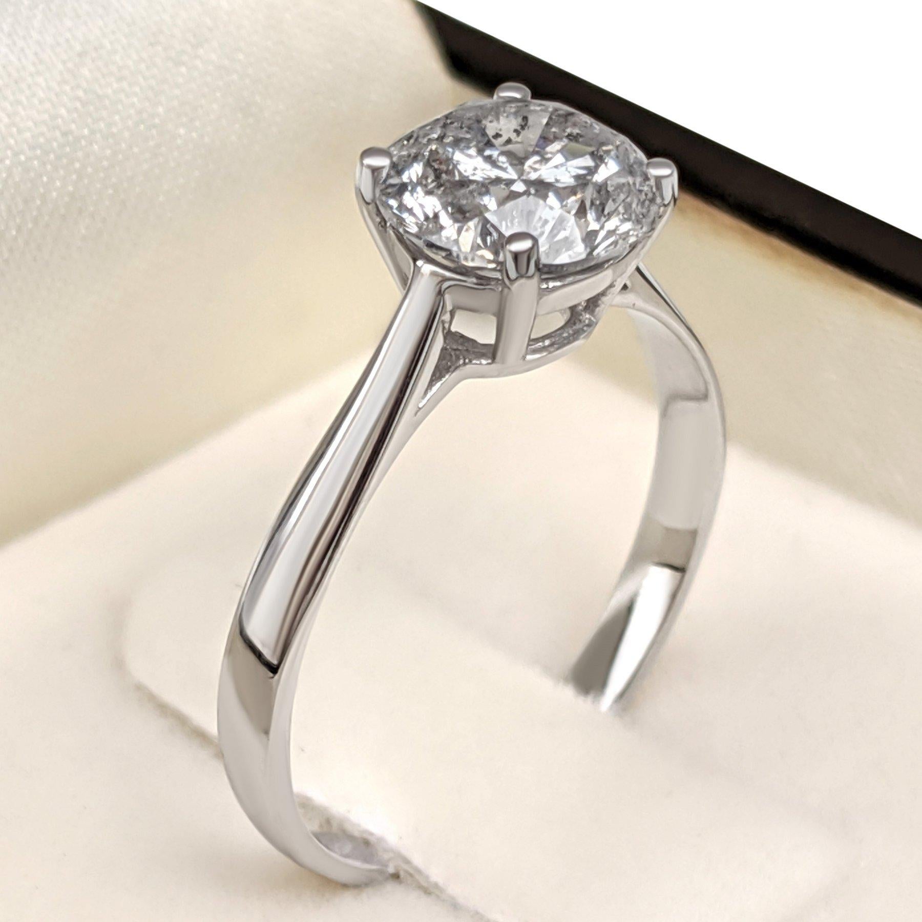 Women's NO RESERVE!  -  D color 1.61 Carat Diamond - 14K White Gold - Ring For Sale