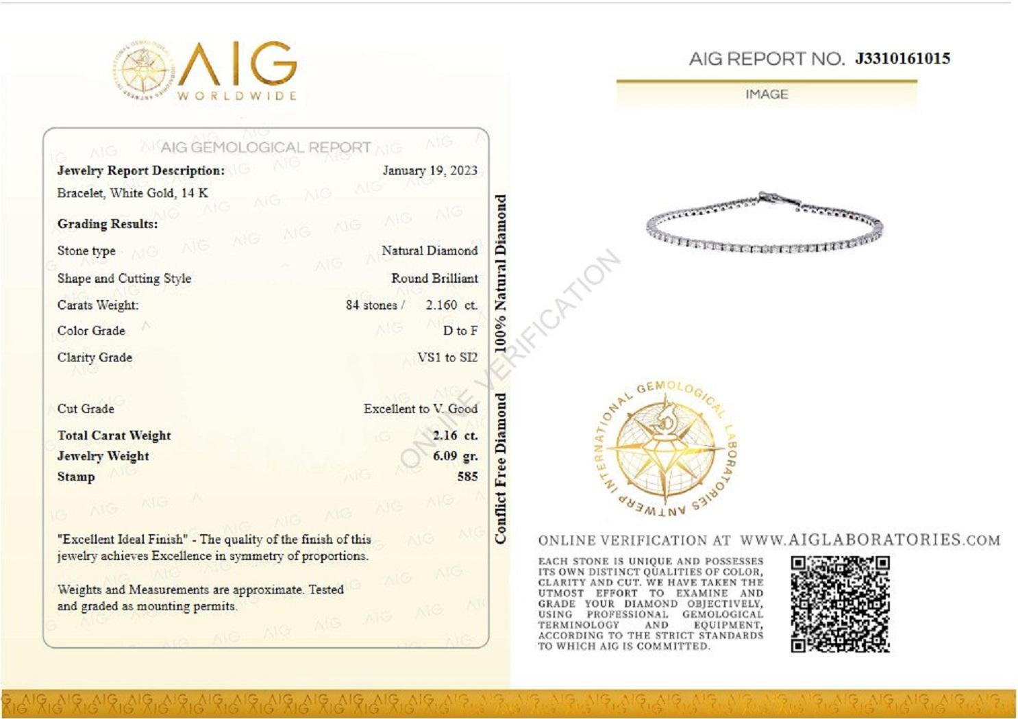 ** In Hong Kong and the USA the VAT is 0%.
___________
Natural Diamonds
Cut: Round Brilliant
Carat: 2.16 cttw / 84 stones
Color: D to F
Clarity: VS1 to SI2

Item ships from Israeli Diamonds Exchange, customers are responsible for any local customs