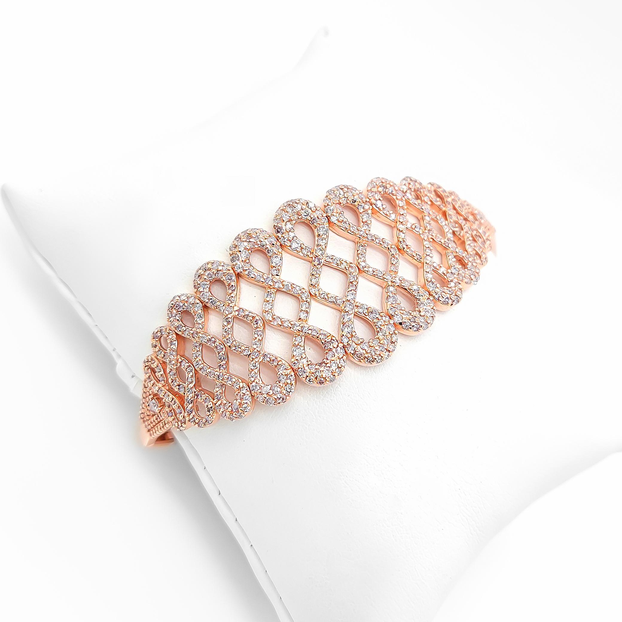 IGI Certificado 2,45 Quilates Fancy Pink Diamond Pulsera 14k Oro Rosa Corte redondo en venta