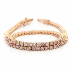 NO RESERVE IGI zertifiziert 1,53ct Runde Pink Diamond 14k Rose Gold Tennis-Armband