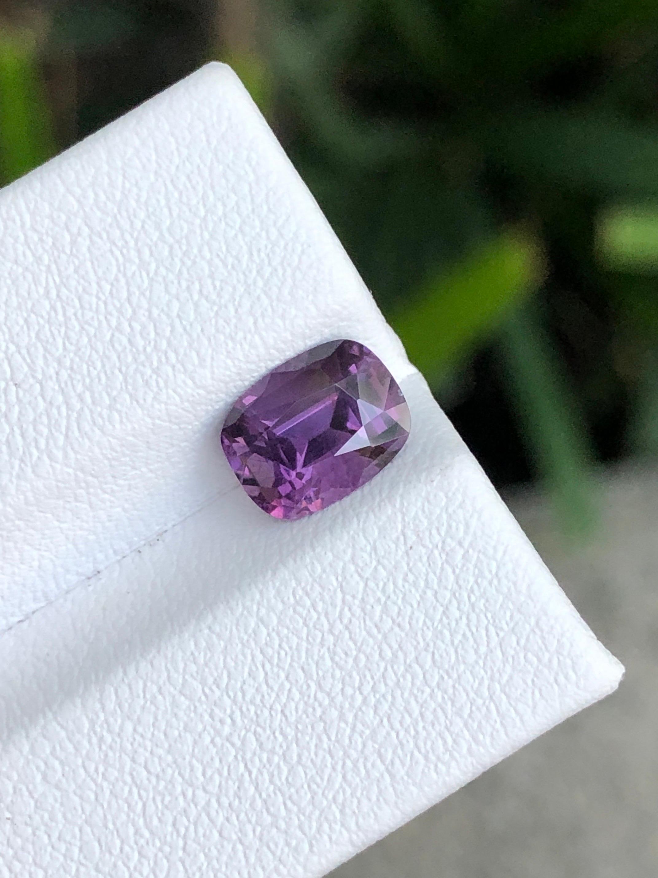 Cushion Cut No Reserve Natural Violet Purple Spinel Burma Step Cushion  For Sale