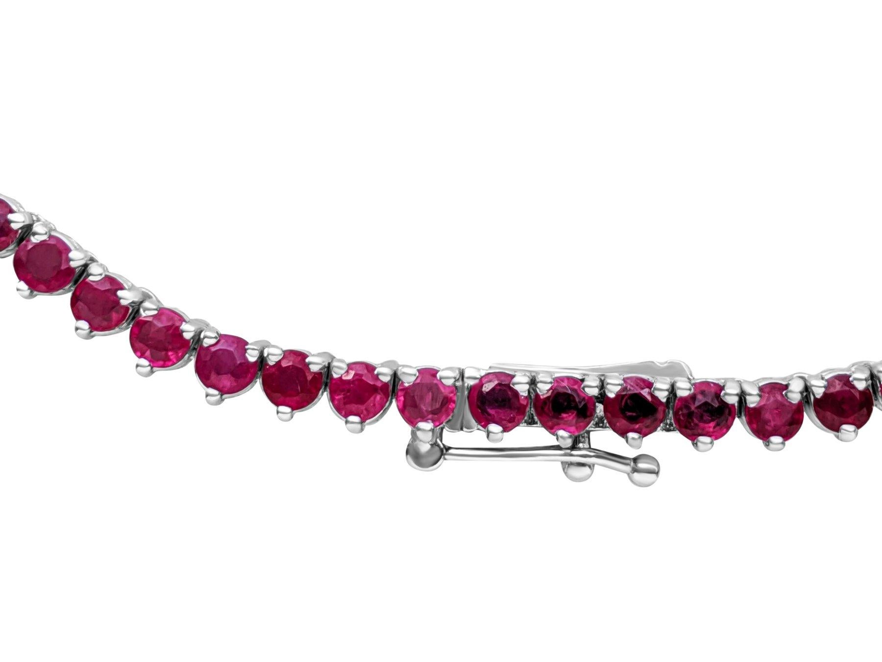Art Deco NO RESERVE! Necklace - 14 kt. White gold -  13.92 tw. Ruby 