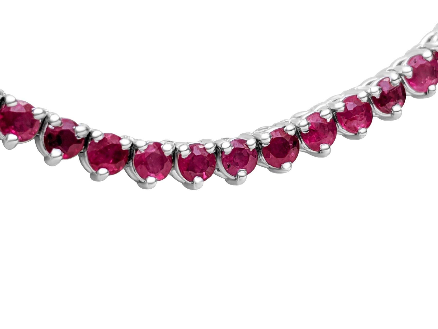 Women's NO RESERVE! Necklace - 14 kt. White gold -  13.92 tw. Ruby  For Sale
