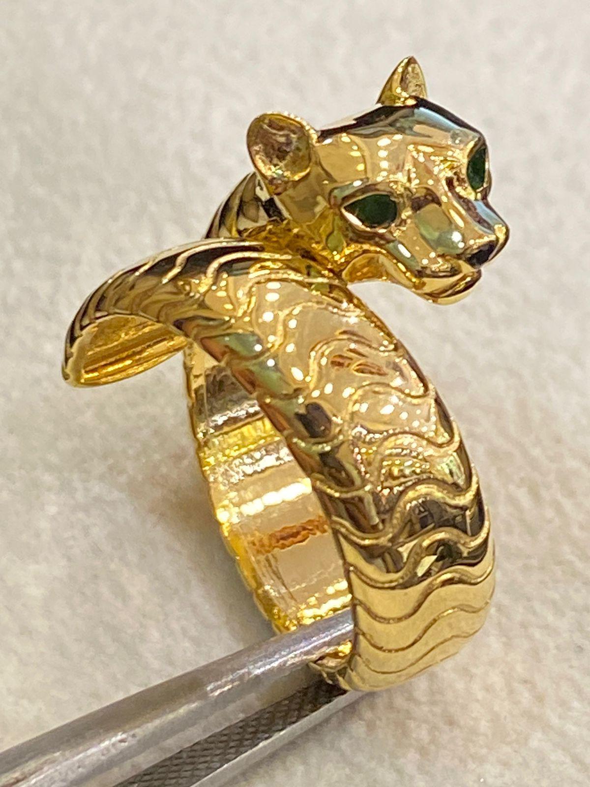 Panther Ring in 18k Gold In New Condition For Sale In Massafra, IT